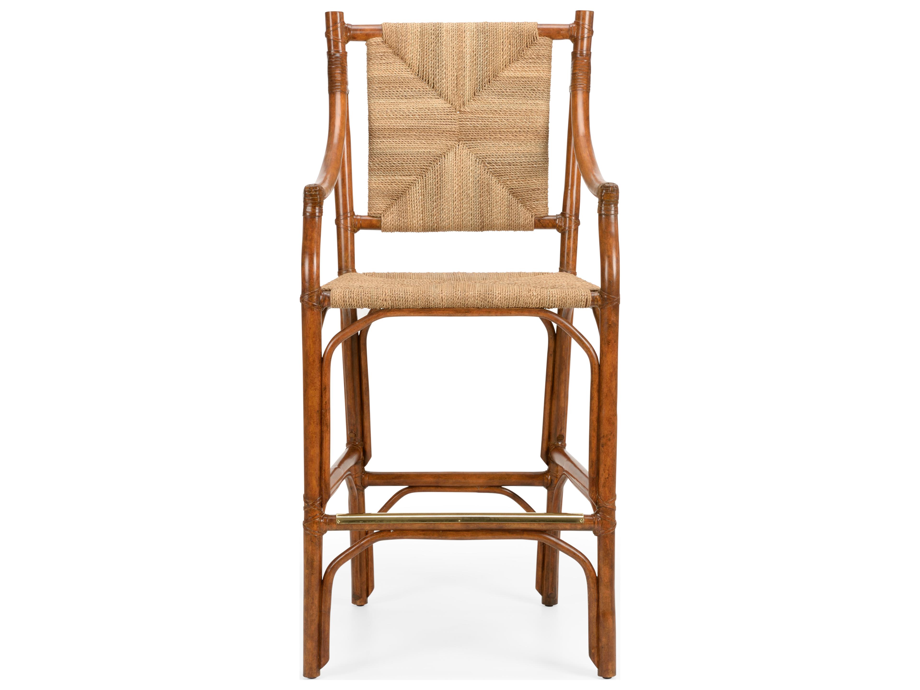 Chelsea House Mecklenburg Bamboo Wood Bar Stool Brown Barstool - Natural