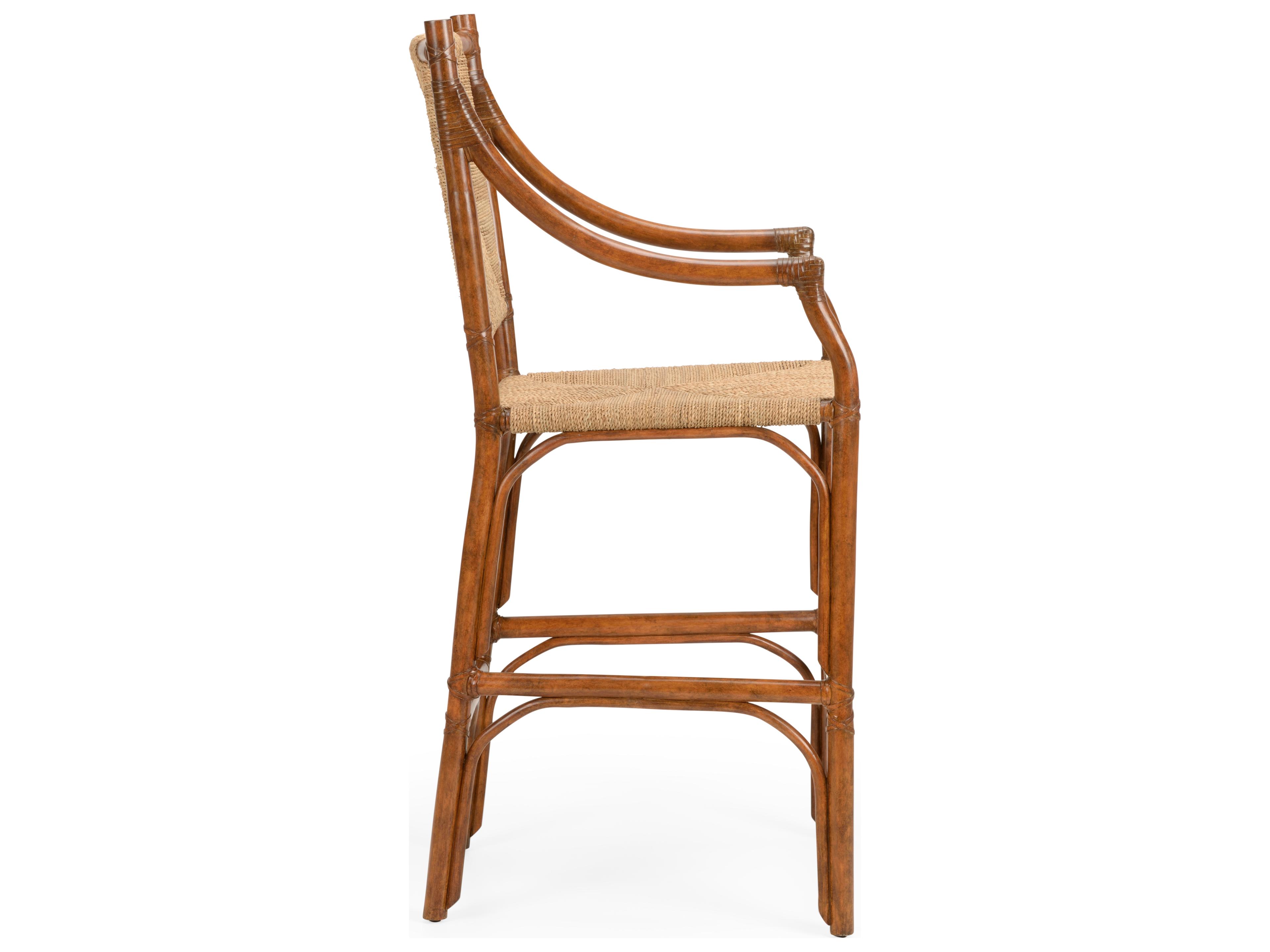 Chelsea House Mecklenburg Bamboo Wood Bar Stool Brown Barstool - Natural