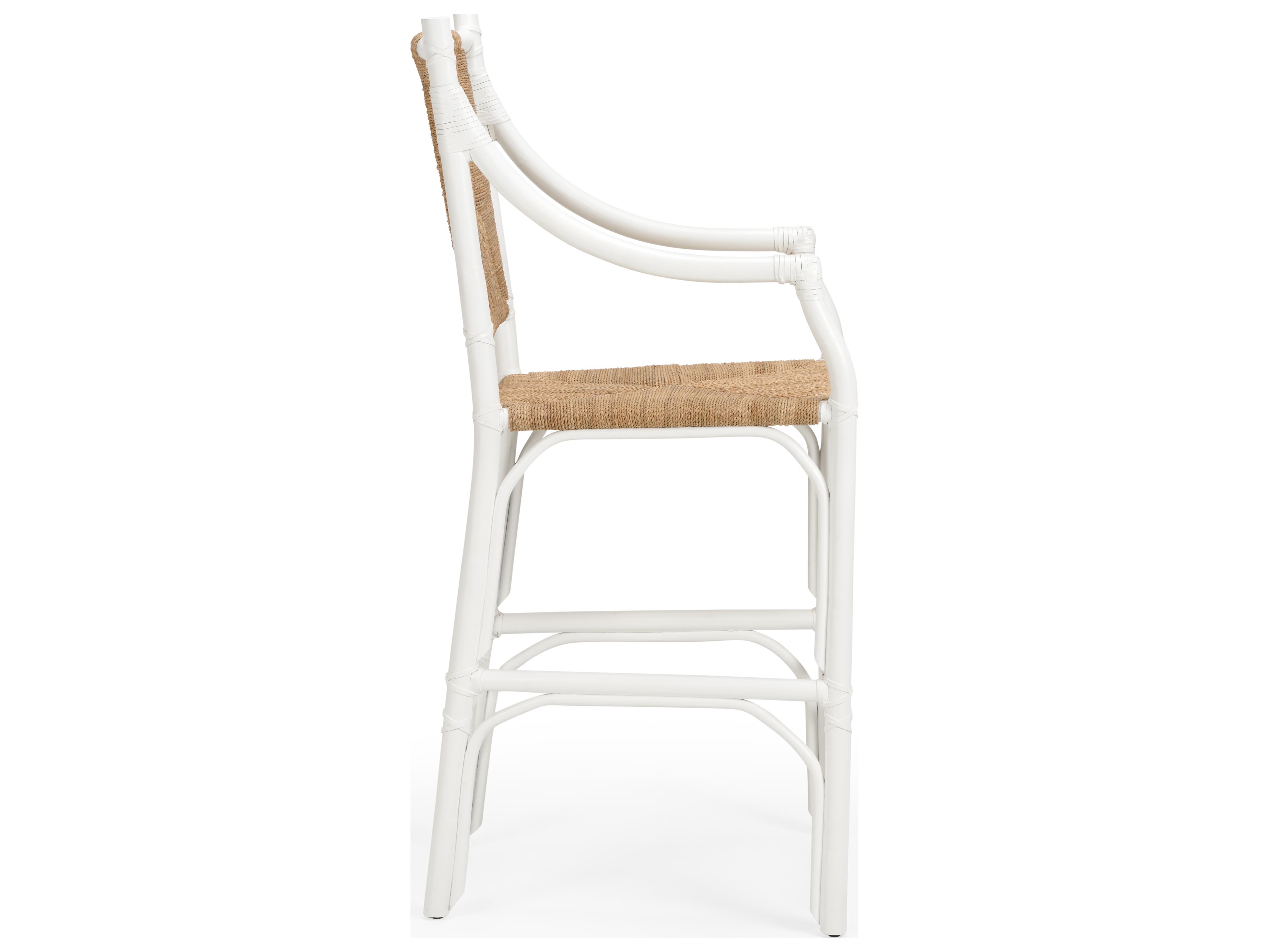Chelsea House Mecklenburg Bamboo Wood Bar Stool Barstool - White