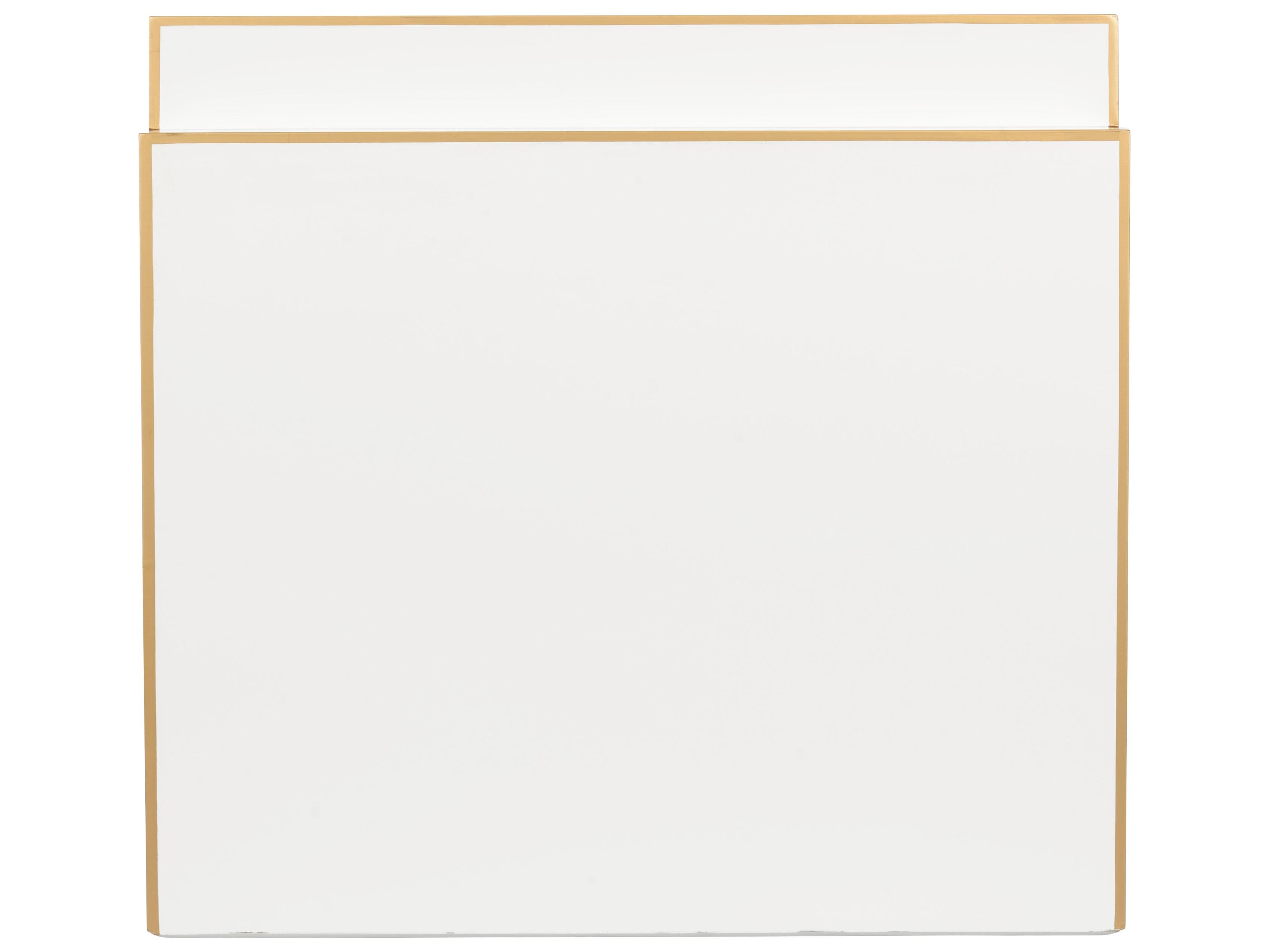 Chelsea House Elizabeth Wicker Square Wood White Gold End Table