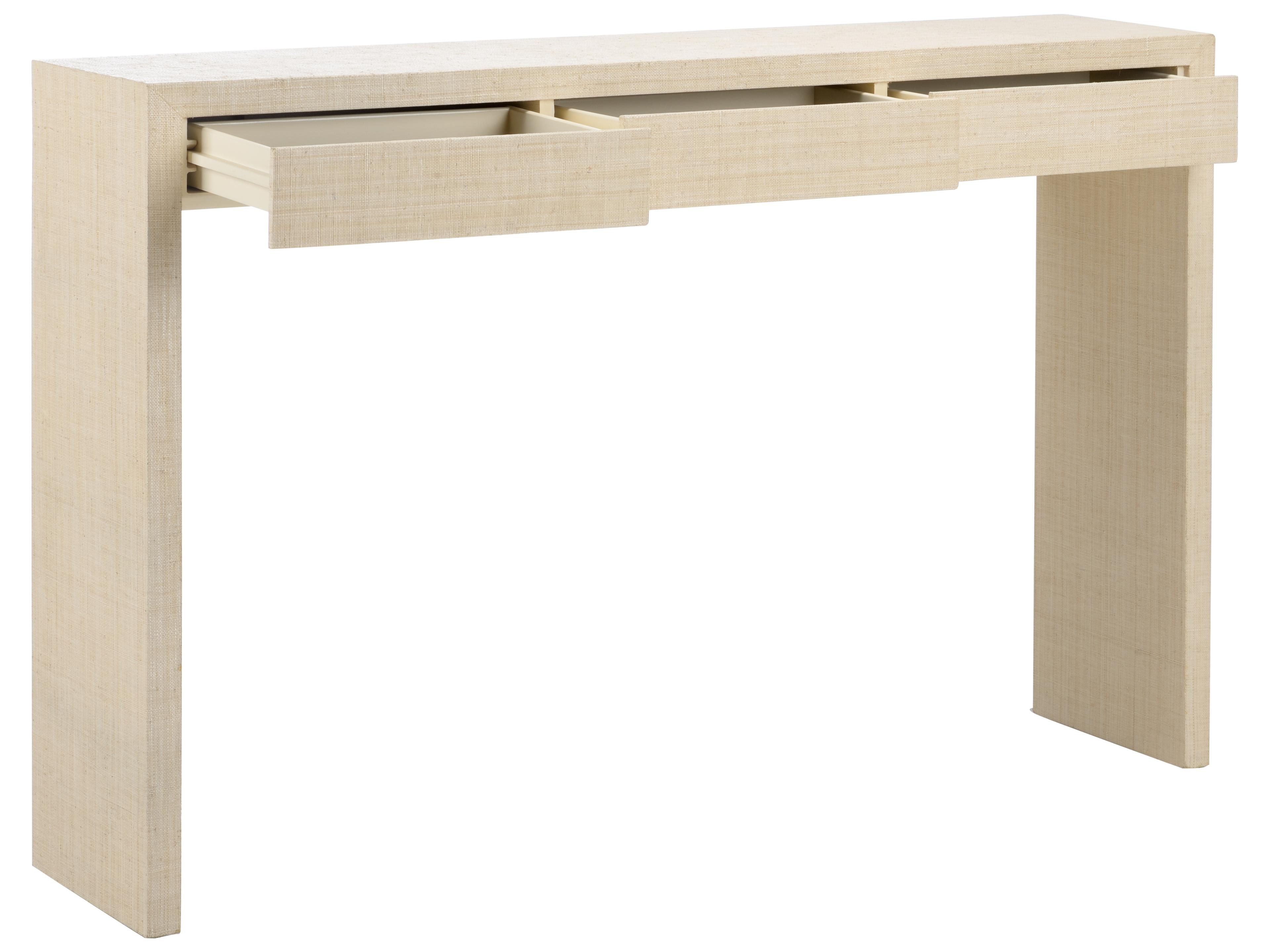 Chelsea House Elizabeth Wicker Drop Zone Rectangular Wood Cream Console