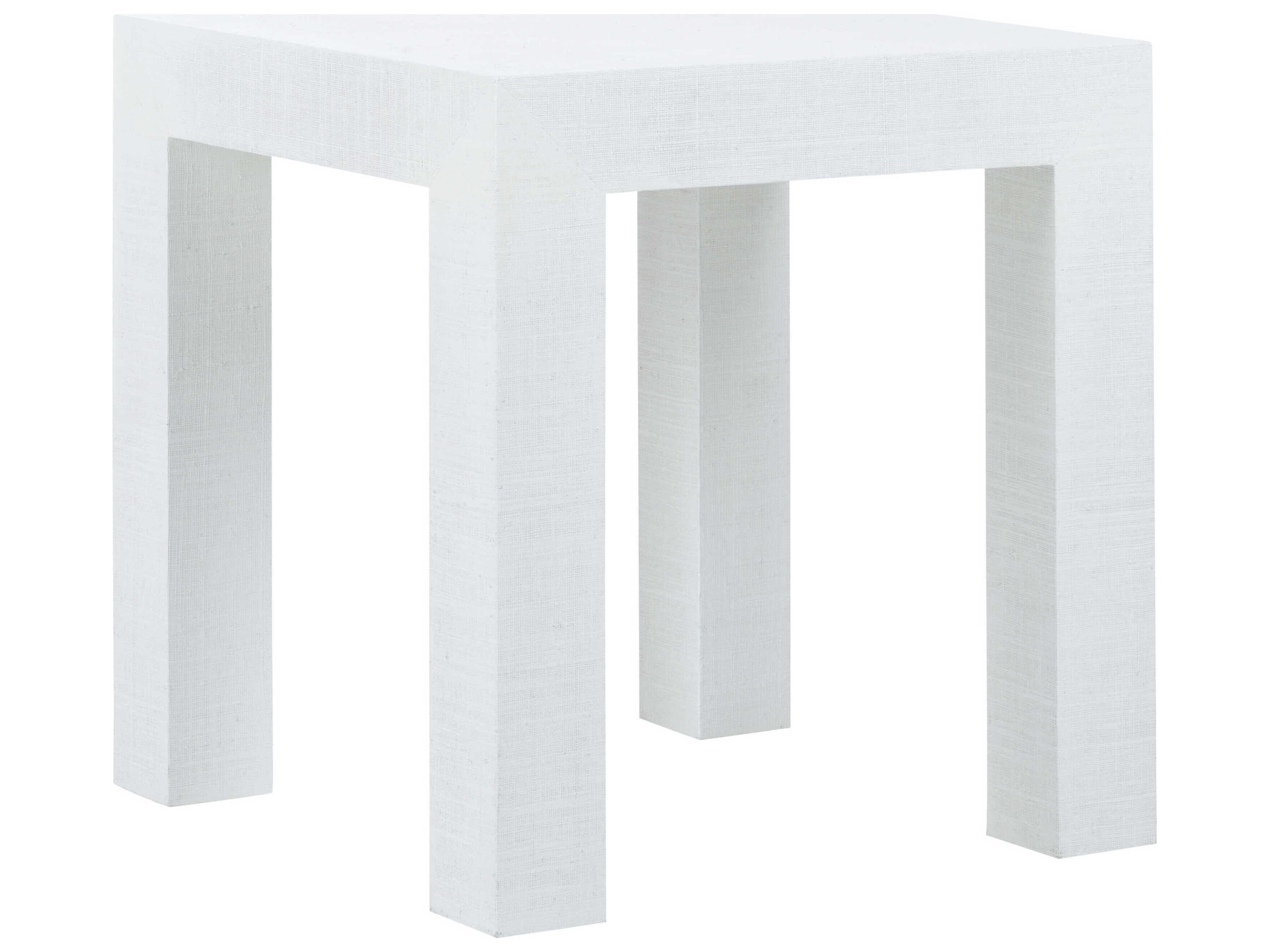 Chelsea House Jamie Merida Sanibel Square Fabric Side Table - White