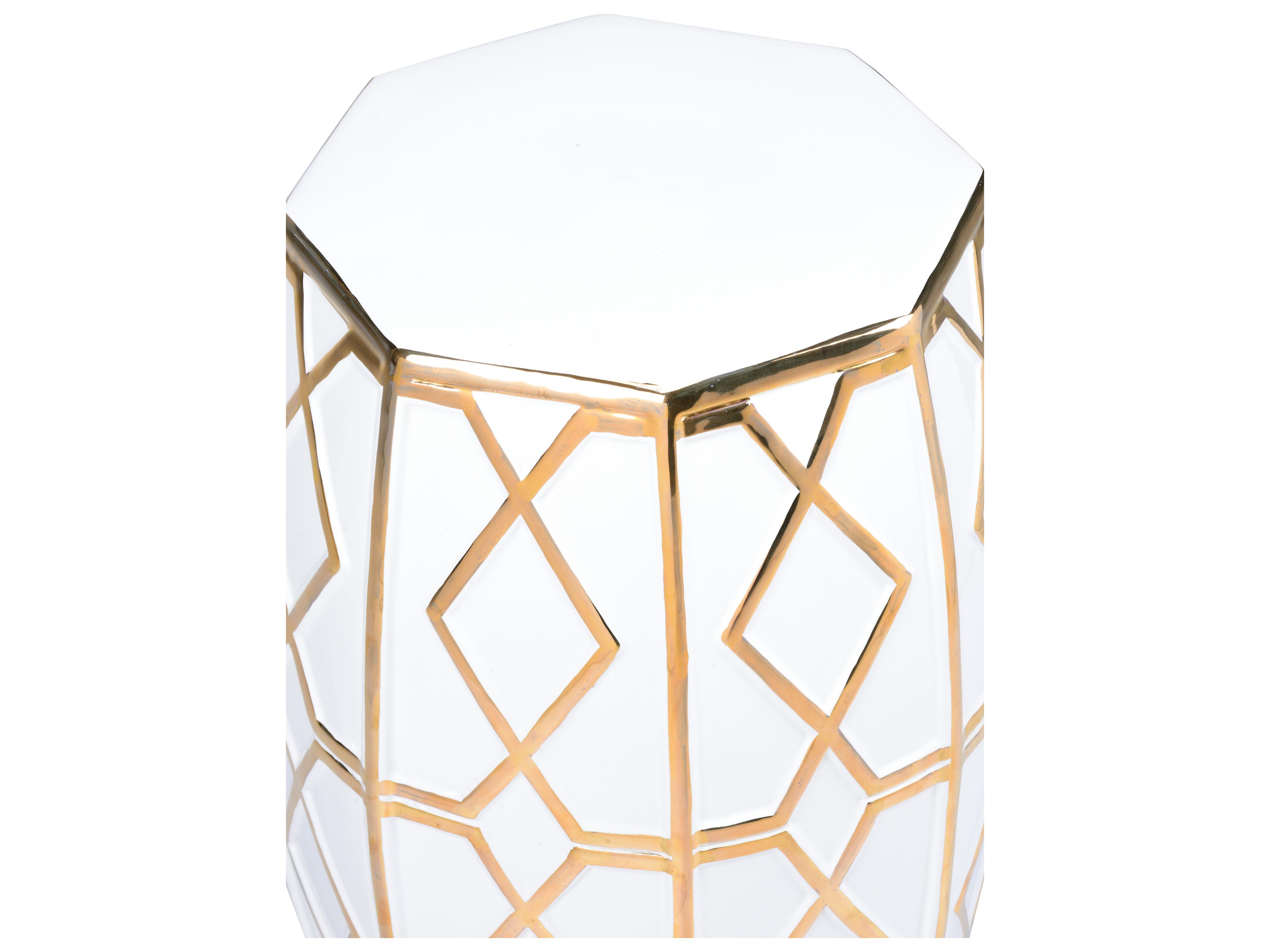 Chelsea House Shayla Copas White Gold Accent Stool