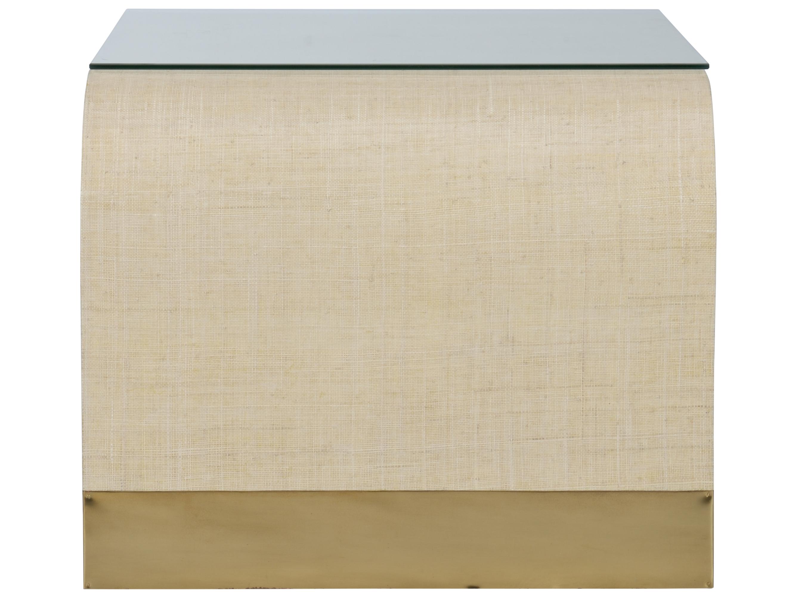 Chelsea House Jamie Merida Waterfall Rectangular Glass White Coffee Table - Cream