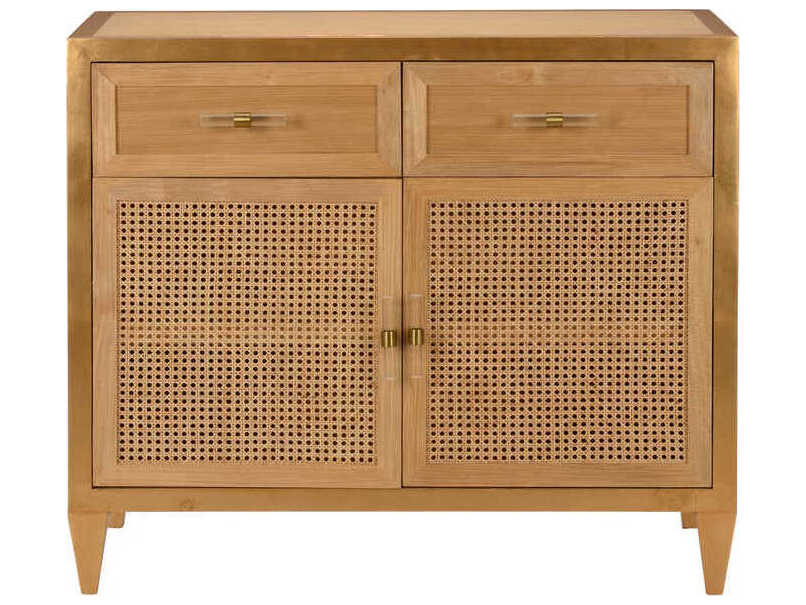 Chelsea House Kristi Nelson 42" Oak Wood Brown Gold Petite Sideboard