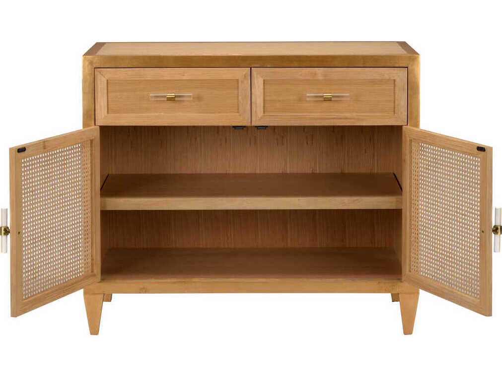 Chelsea House Kristi Nelson 42" Oak Wood Brown Gold Petite Sideboard