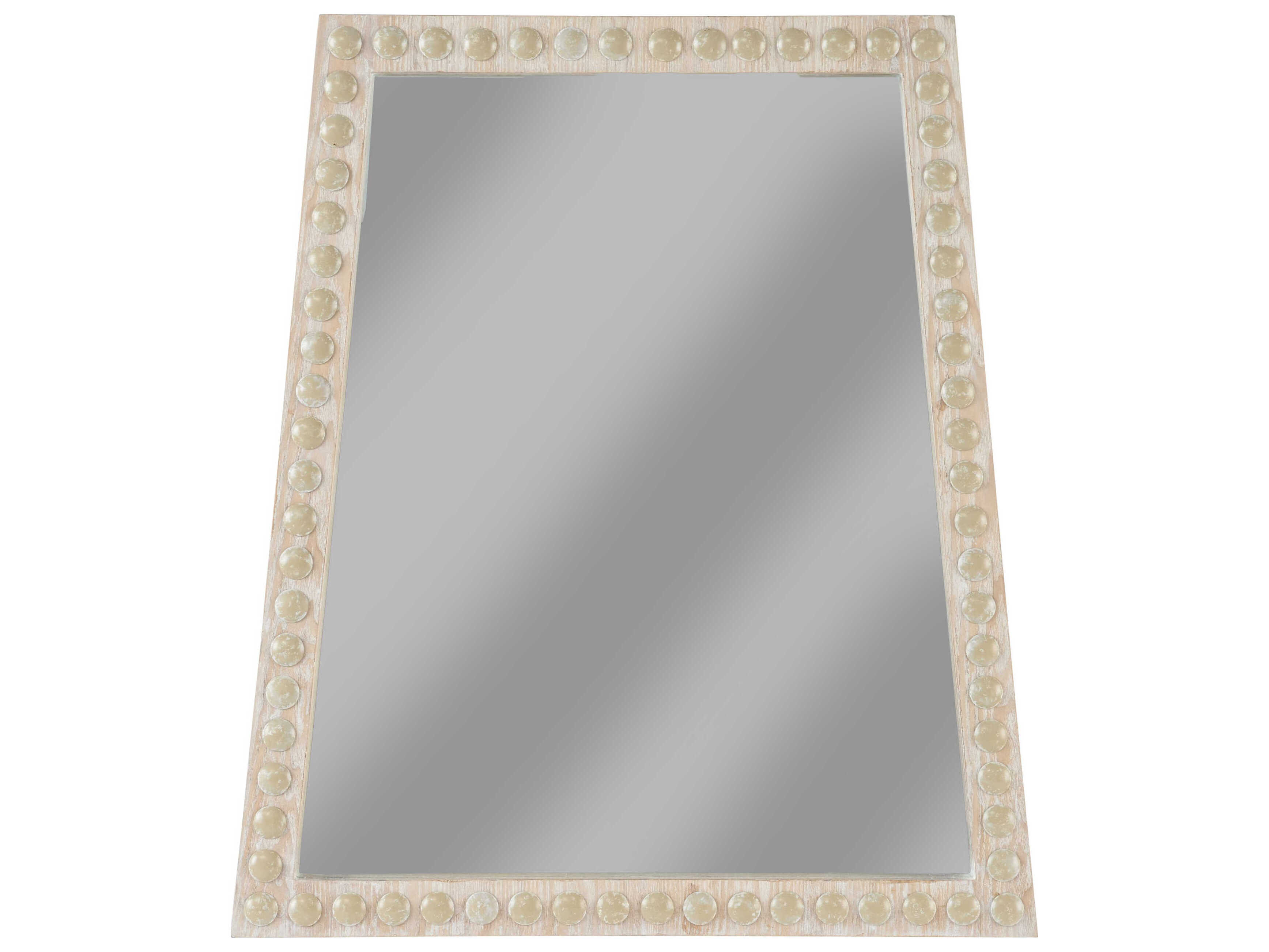 Chelsea House Elizabeth Wicker Trapezoid Mirror - Whitewash