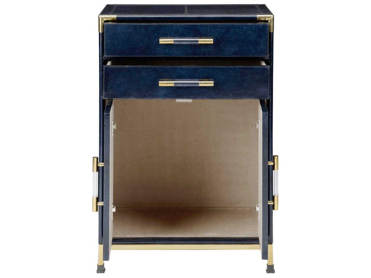 Chelsea House Atticus Midnight Blue Brass Accent Chest
