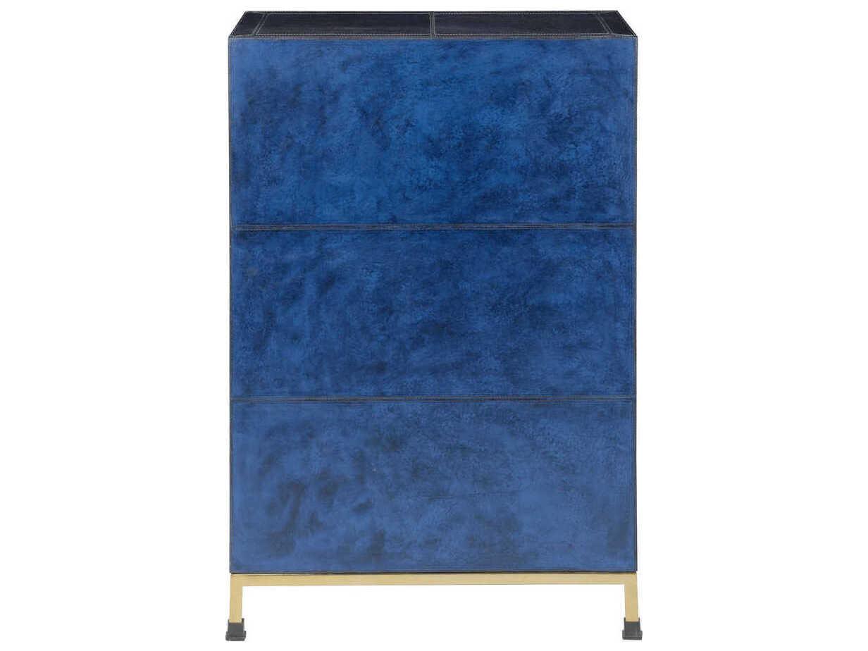 Chelsea House Atticus Midnight Blue Brass Accent Chest