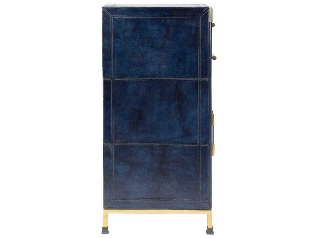 Chelsea House Atticus Midnight Blue Brass Accent Chest