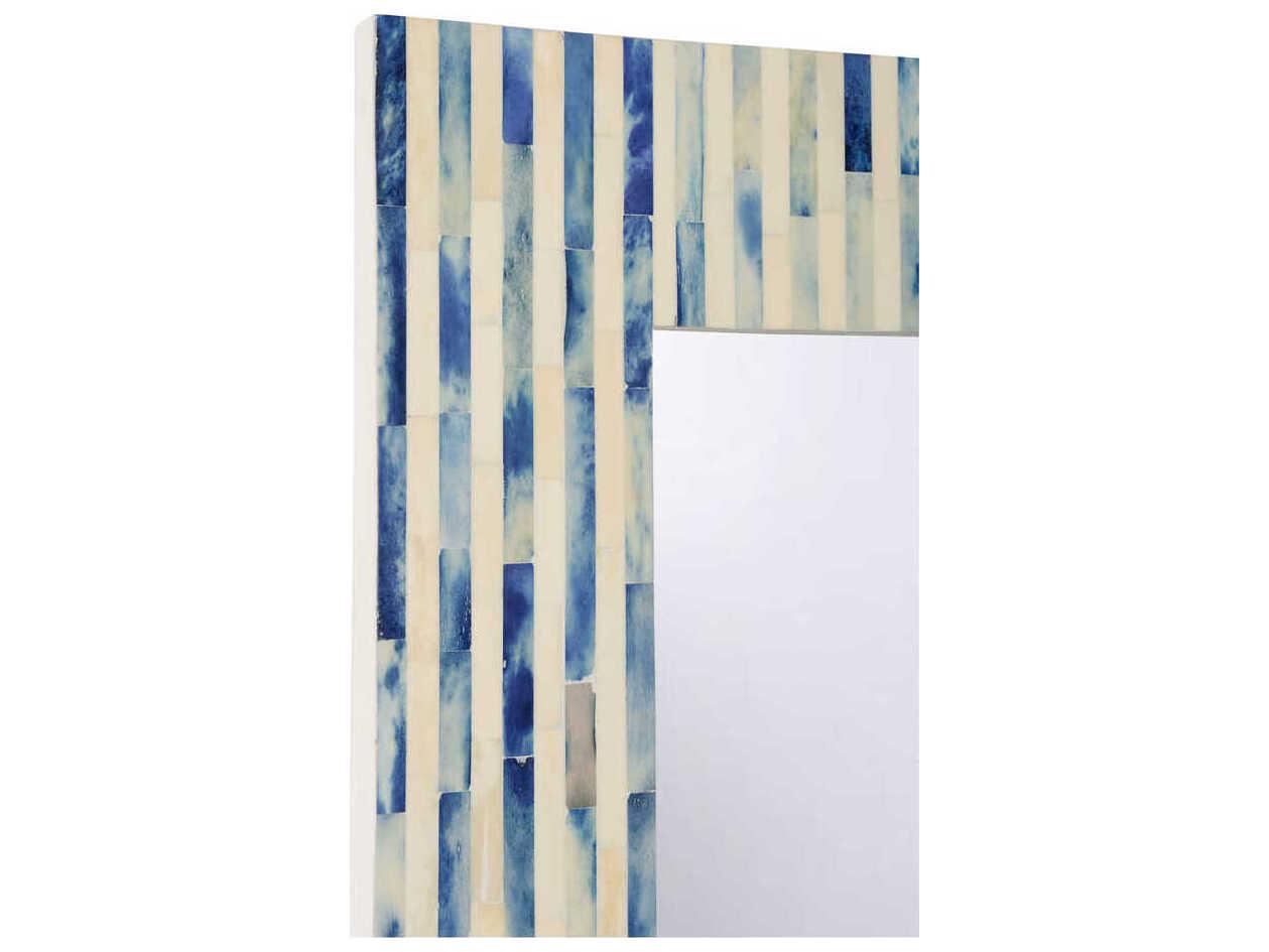 Chelsea House Cambridge Blue White Rectangular Wall Mirror
