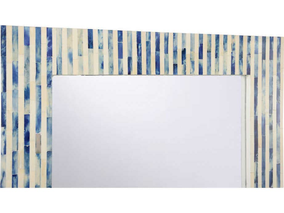 Chelsea House Cambridge Blue White Rectangular Wall Mirror