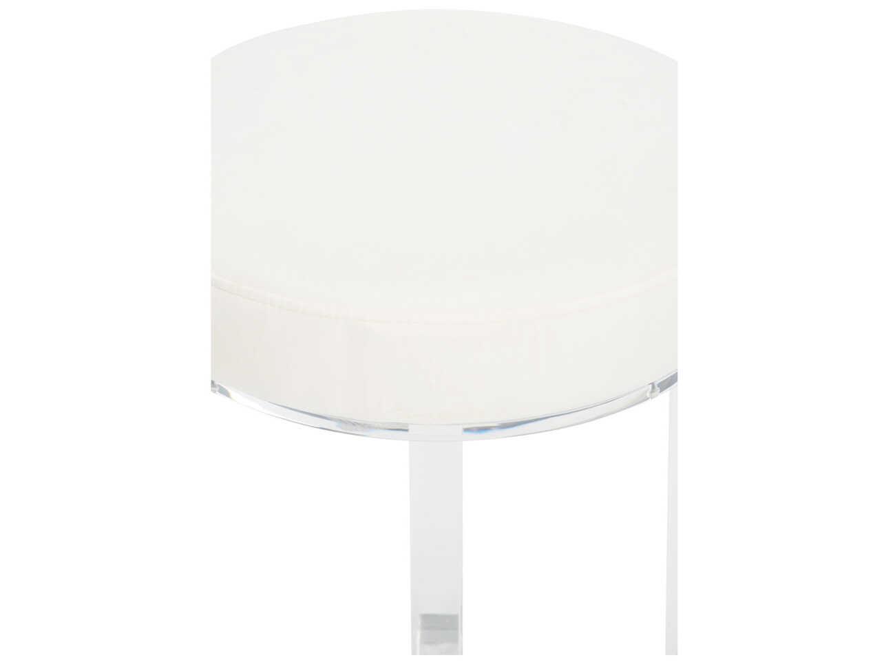 Chelsea House Lucy Clear Cream White Upholstered Accent Stool