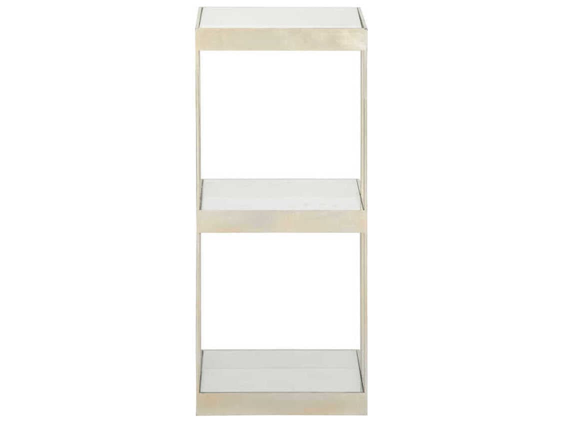 Chelsea House The Drinks Rectangular Glass Silver Leaf End Table