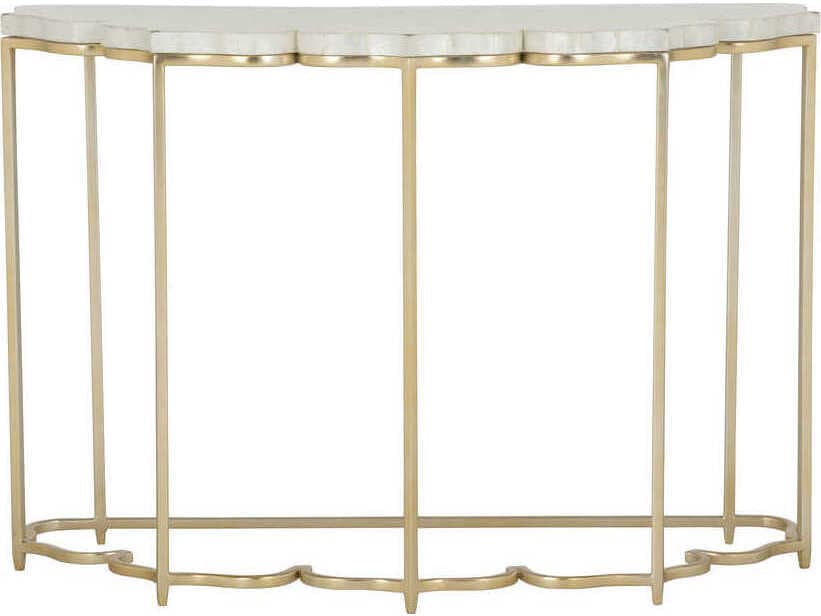 Chelsea House Lotus Flower Capiz Gold Natural White Console Table