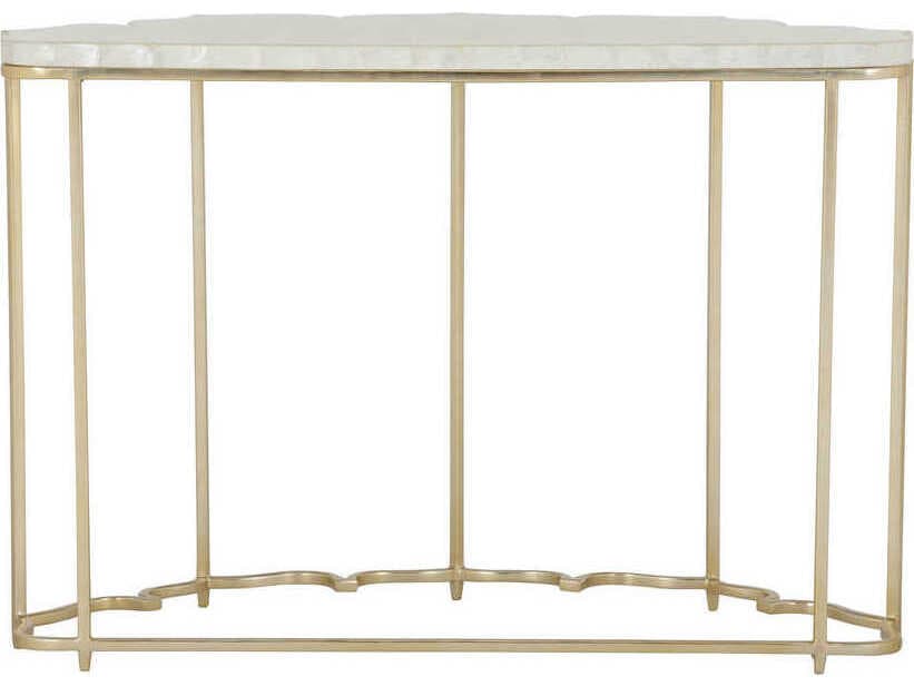 Chelsea House Lotus Flower Capiz Gold Natural White Console Table