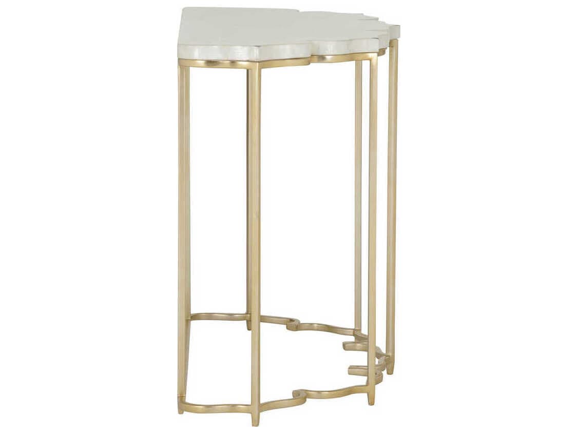 Chelsea House Lotus Flower Capiz Gold Natural White Console Table