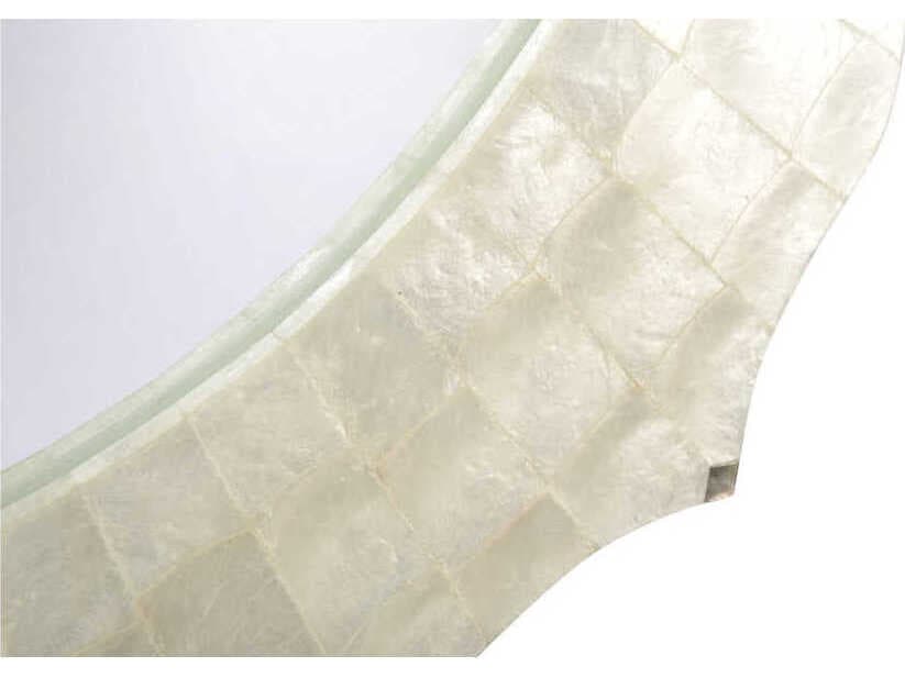 Chelsea House Lotus Flower Natural White Round Wall Mirror