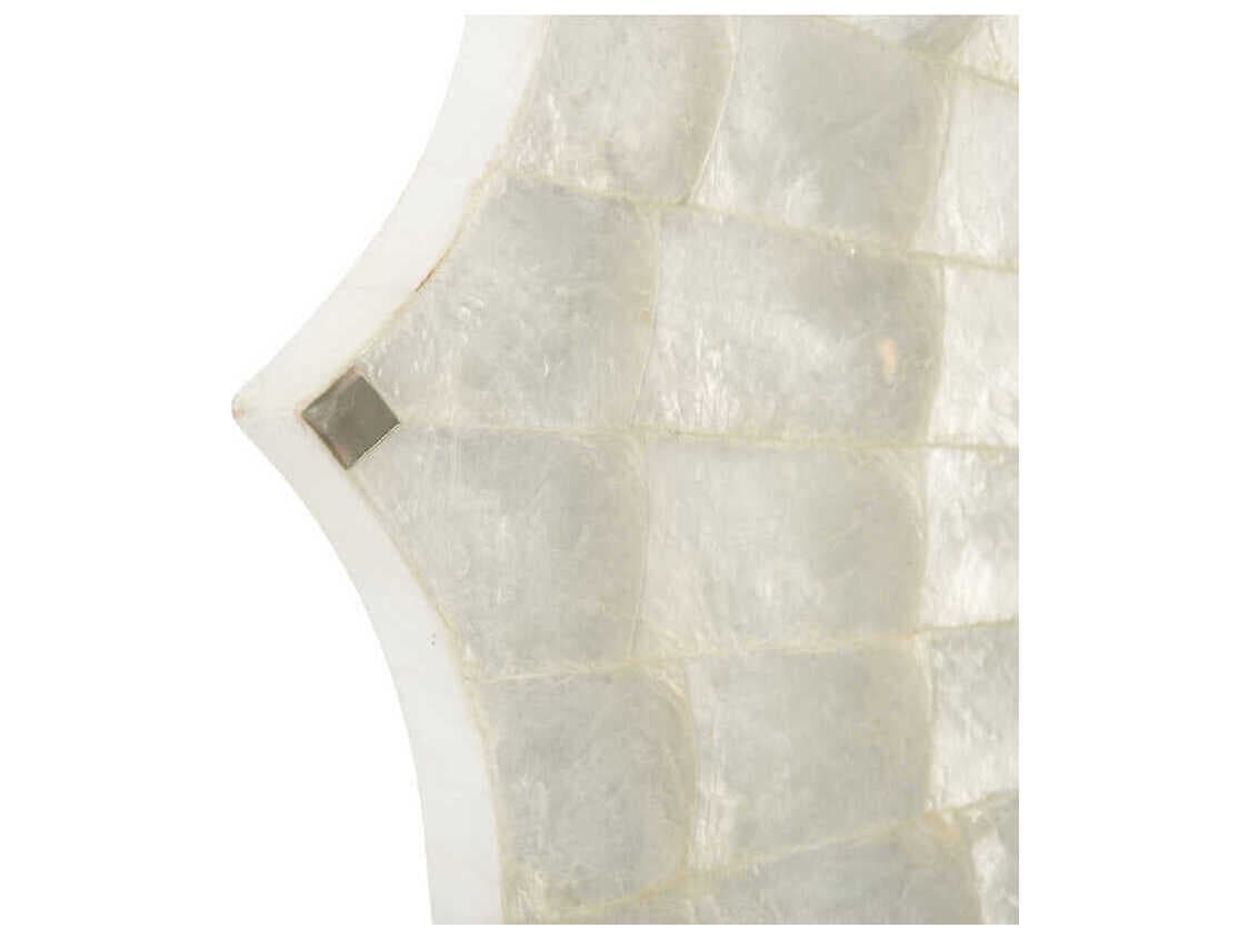 Chelsea House Lotus Flower Natural White Round Wall Mirror