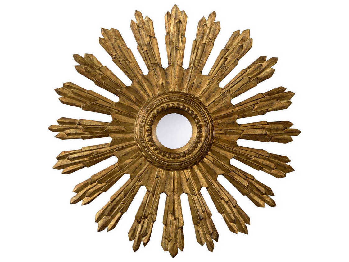 Chelsea House Aurora Antique Gold Sunburst Wall Mirror