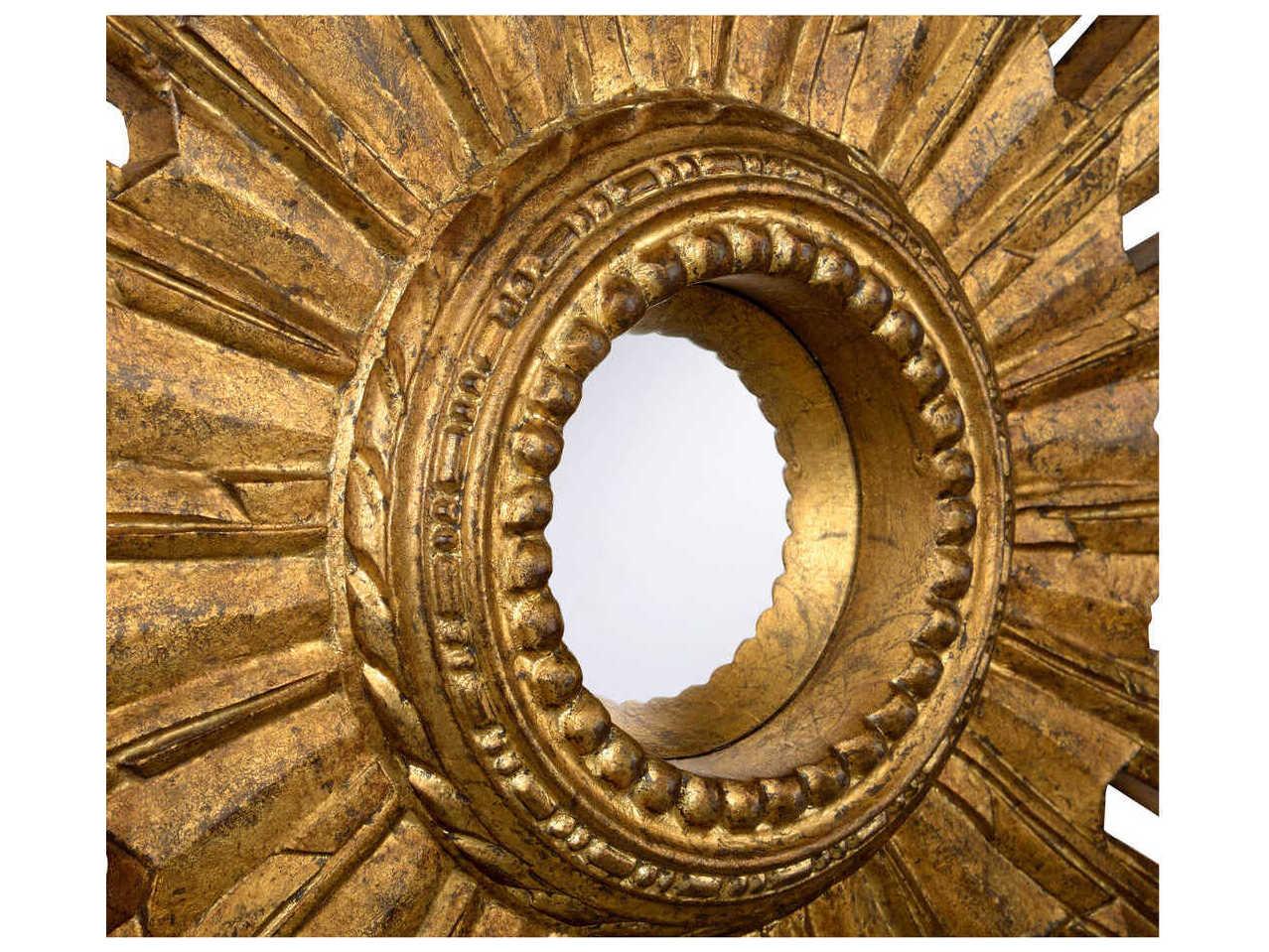 Chelsea House Aurora Antique Gold Sunburst Wall Mirror