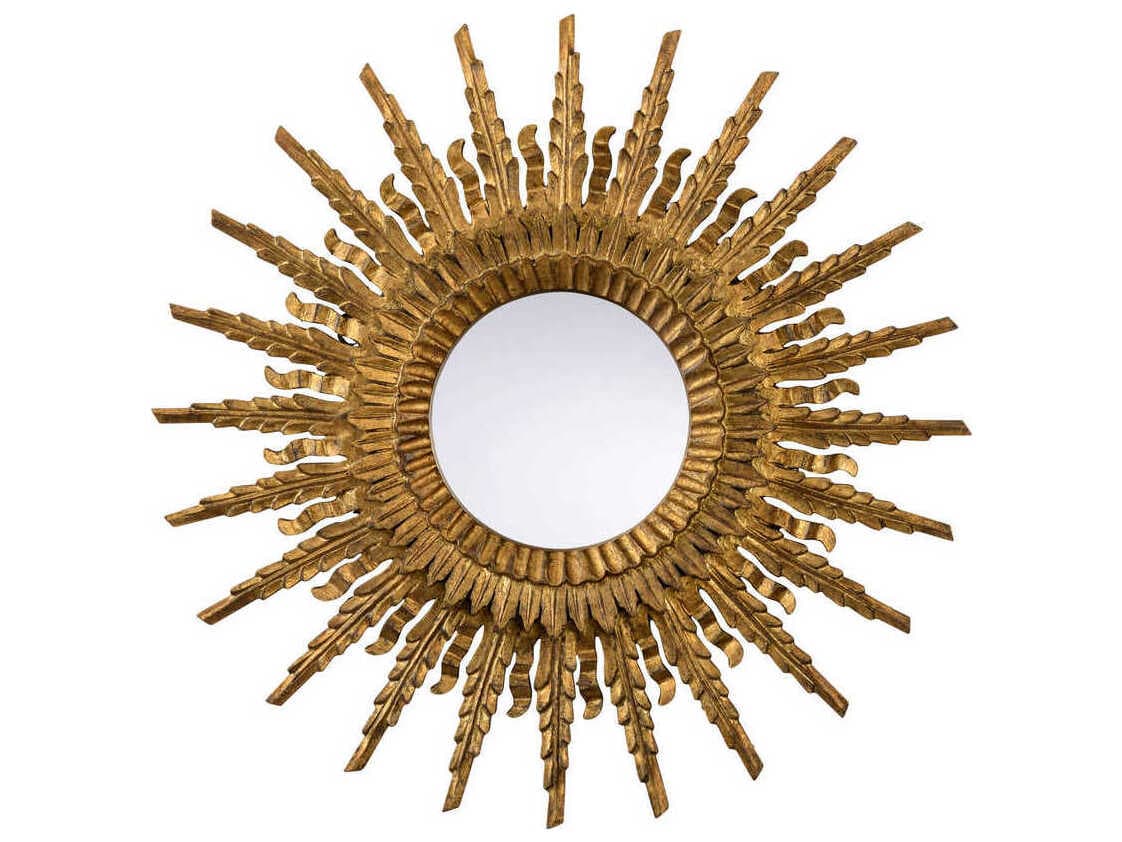 Chelsea House Illuminate Antique Gold Sunburst Wall Mirror