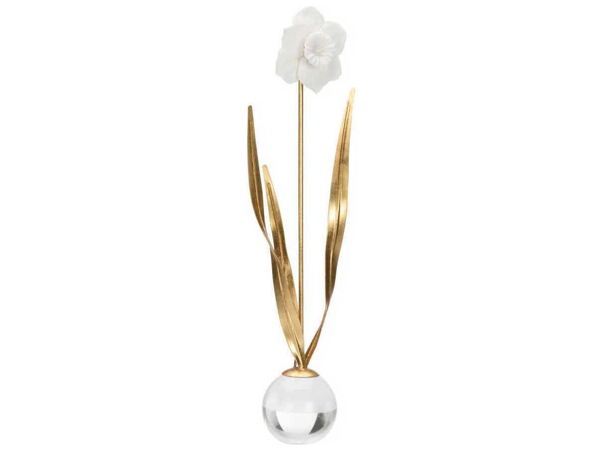 Chelsea House Gold Leaf Matte White Daffodil