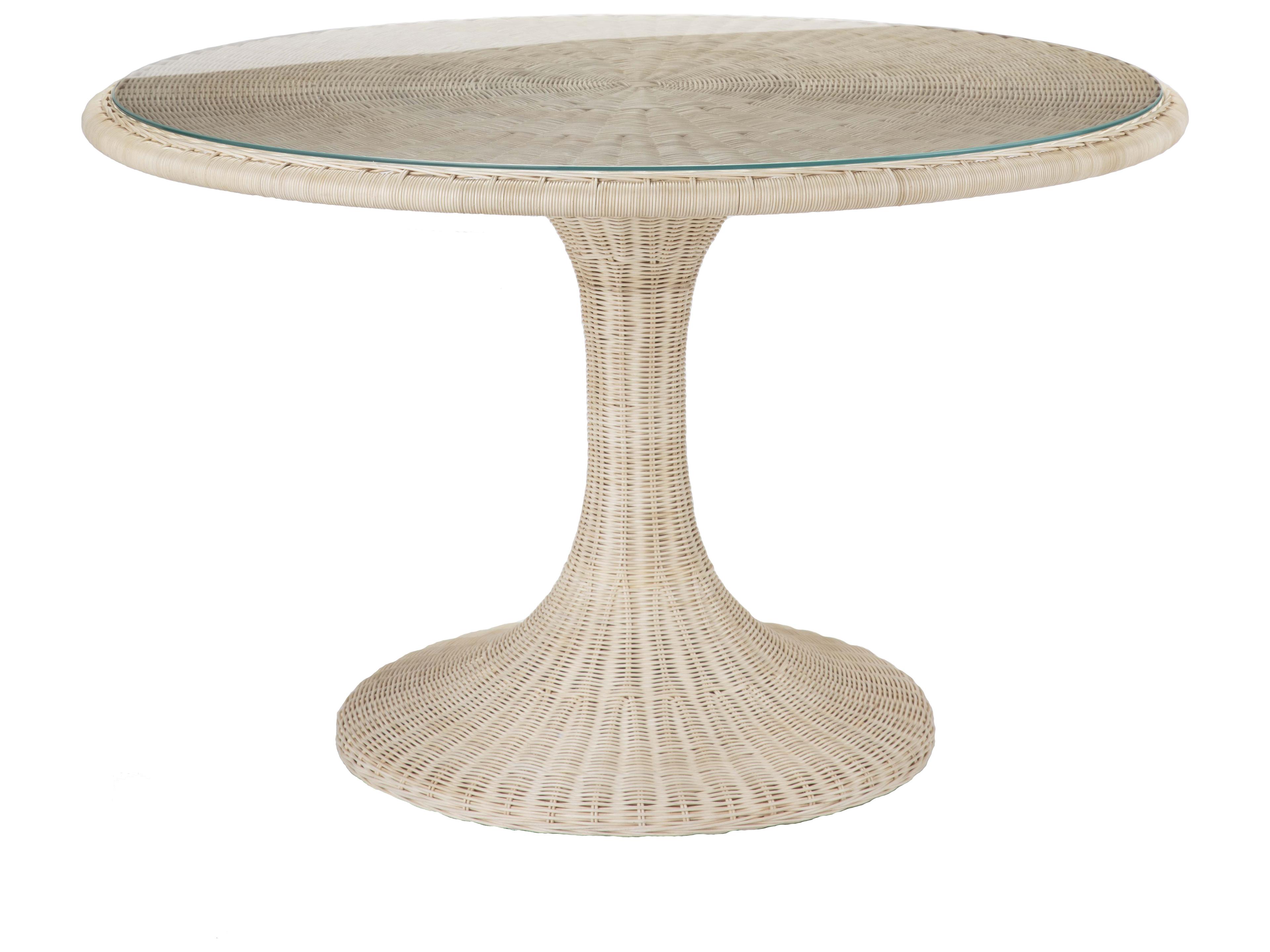 Chelsea House Amanda Lindroth Round Glass Natural Dining Table