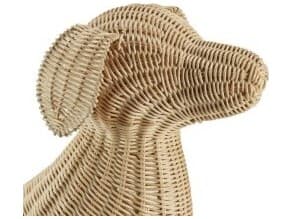 Chelsea House Amanda Lindroth Potcake Wicker Dog Brown Sculpture