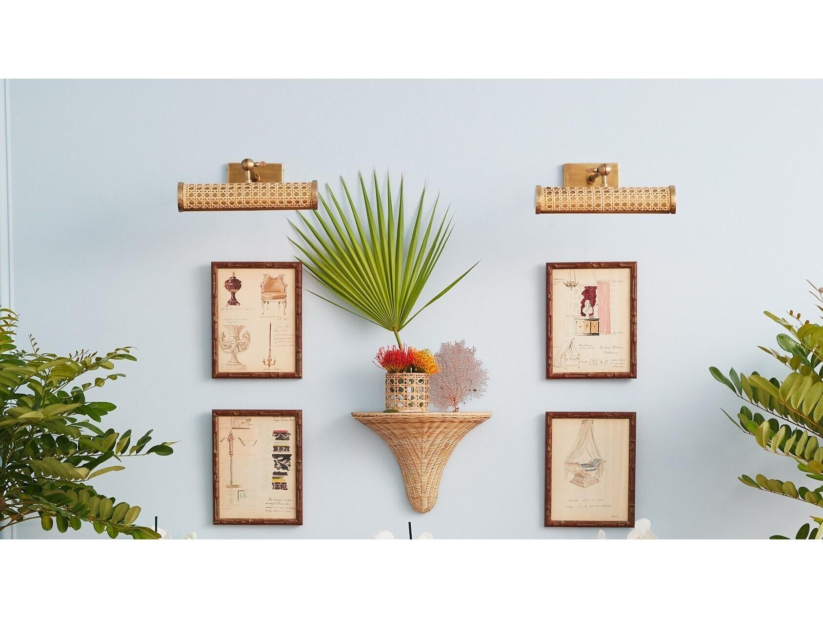 Chelsea House Amanda Lindroth Wicker And Brass Wall Sconce