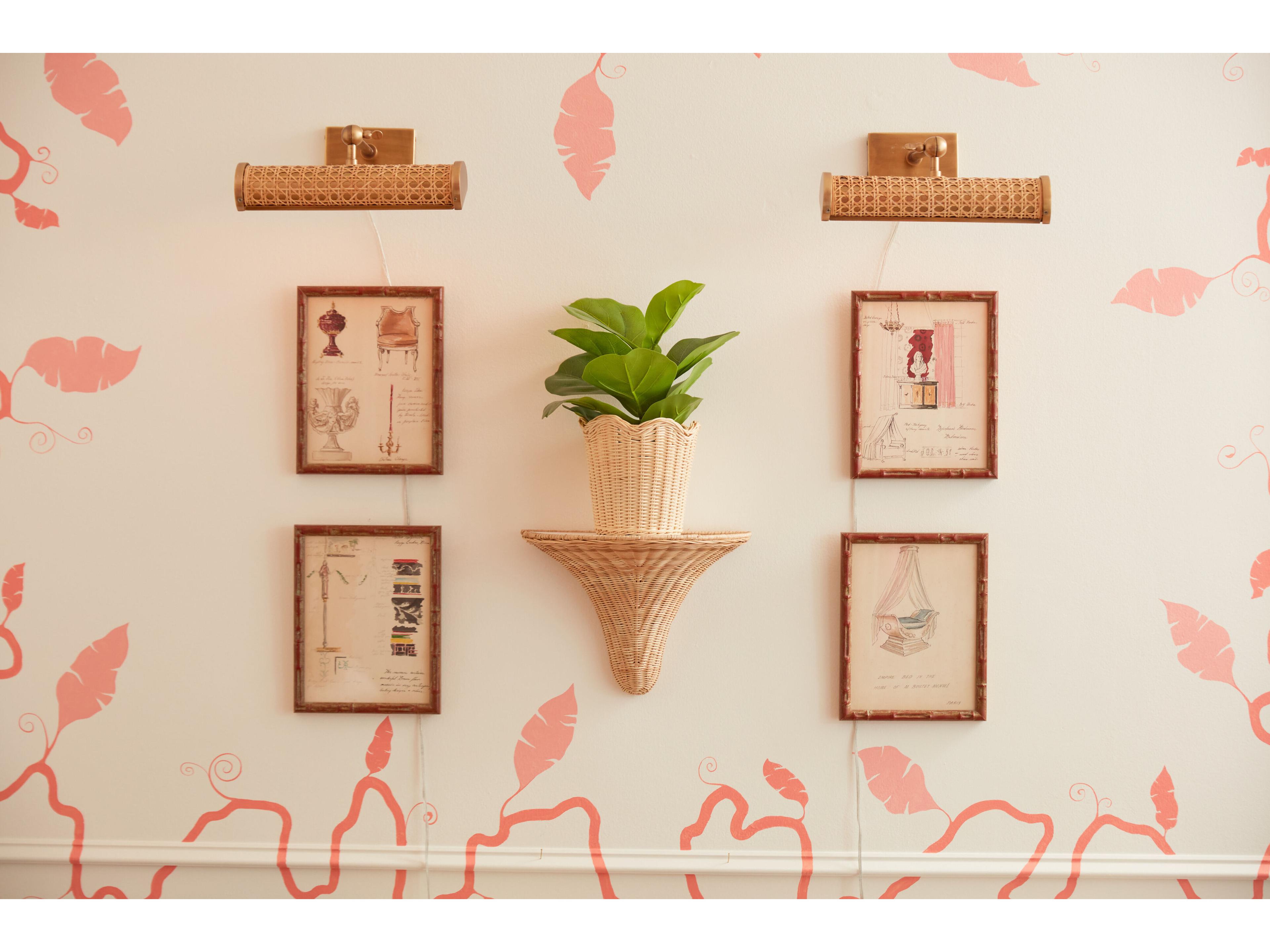 Chelsea House Amanda Lindroth Wicker And Brass Wall Sconce