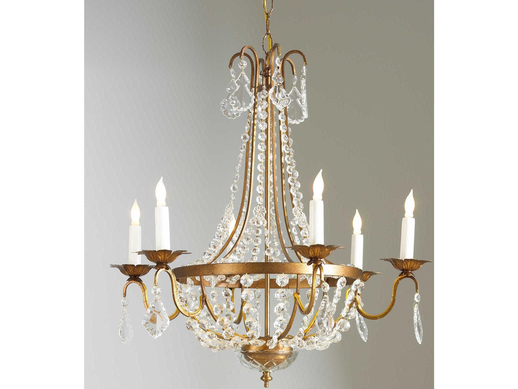 Chelsea House Gold Clear Crystal Tiered Chandelier