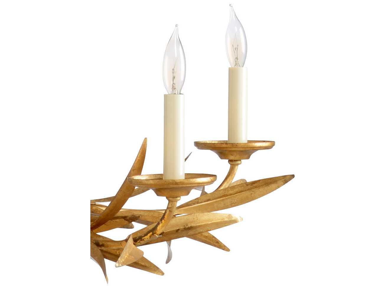 Chelsea House Laurel 6-Light Antique Gold Leaf Chandelier