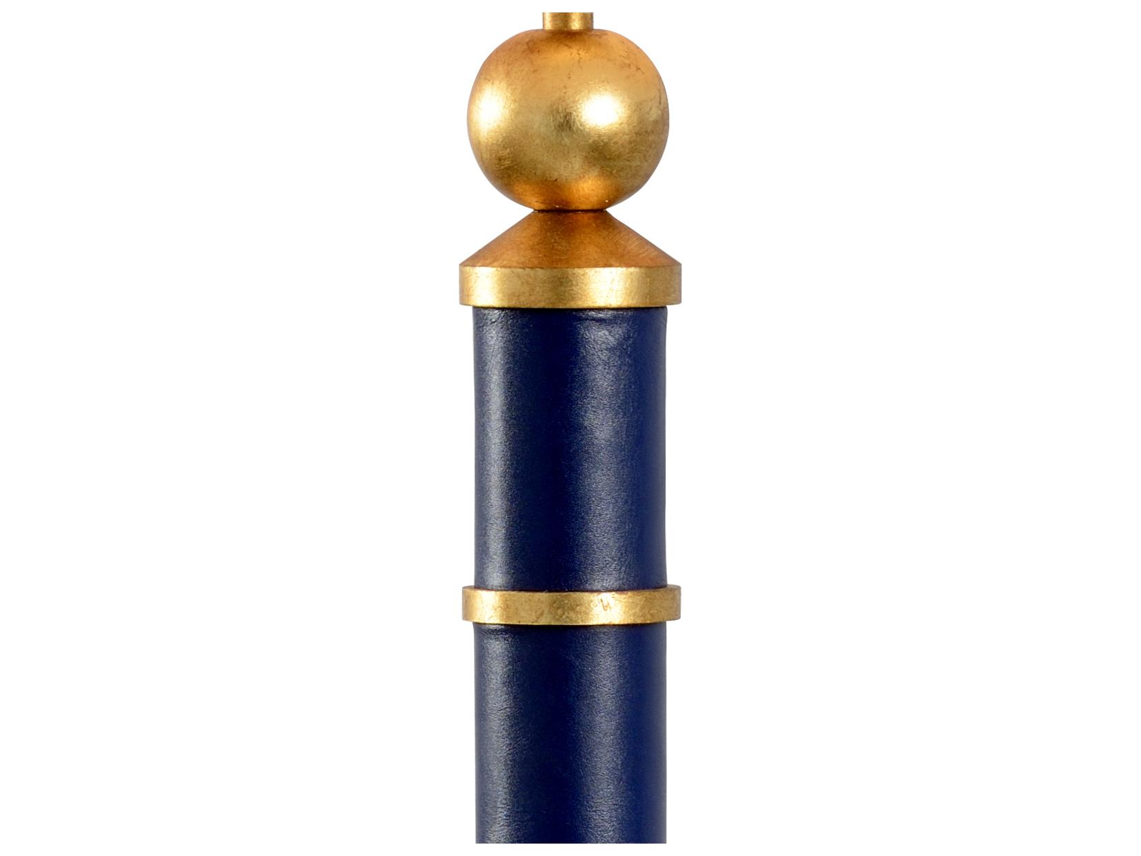 Chelsea House Pam Cain Leather Blue Gold Table Lamp