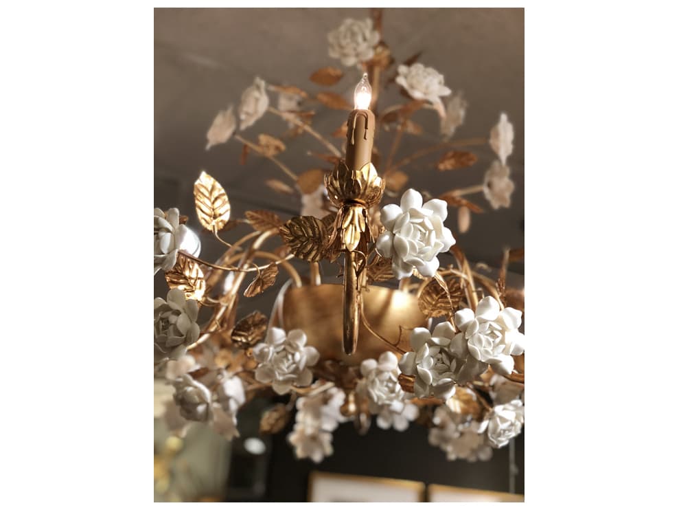 Chelsea House Gold White Tiered Chandelier