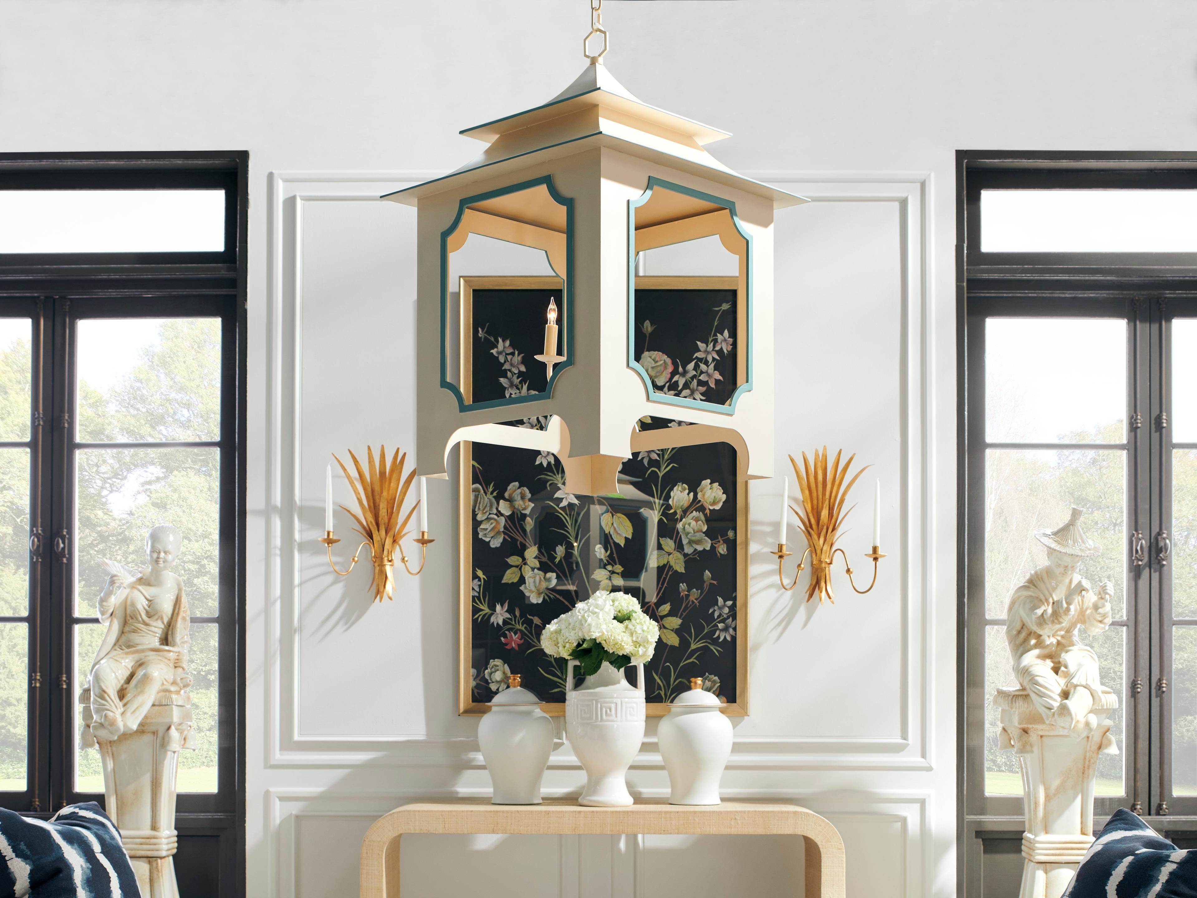 Chelsea House Claire Bell Tole Pagoda Lantern - (Lg) - Cream