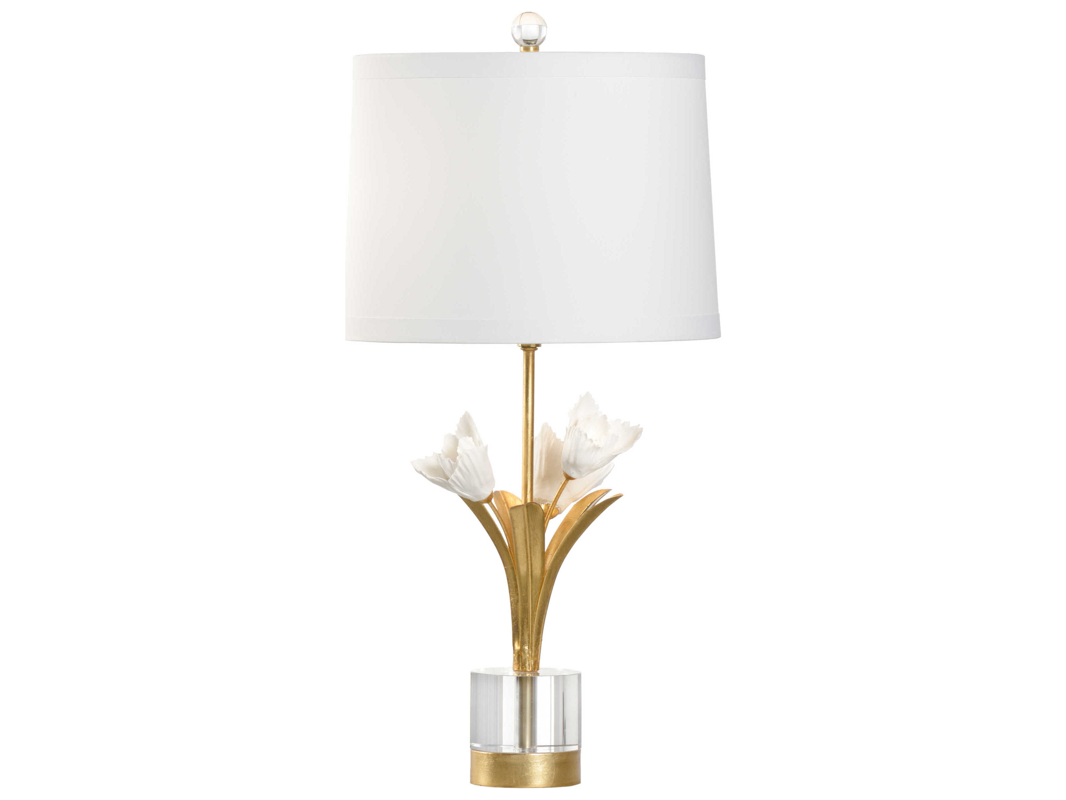 Chelsea House Small Tulip White Gold Table Lamp