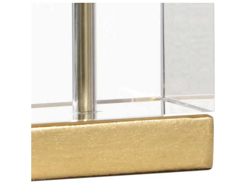 Chelsea House Crystal Antique Gold Leaf Matte White Glaze Buffet Lamp