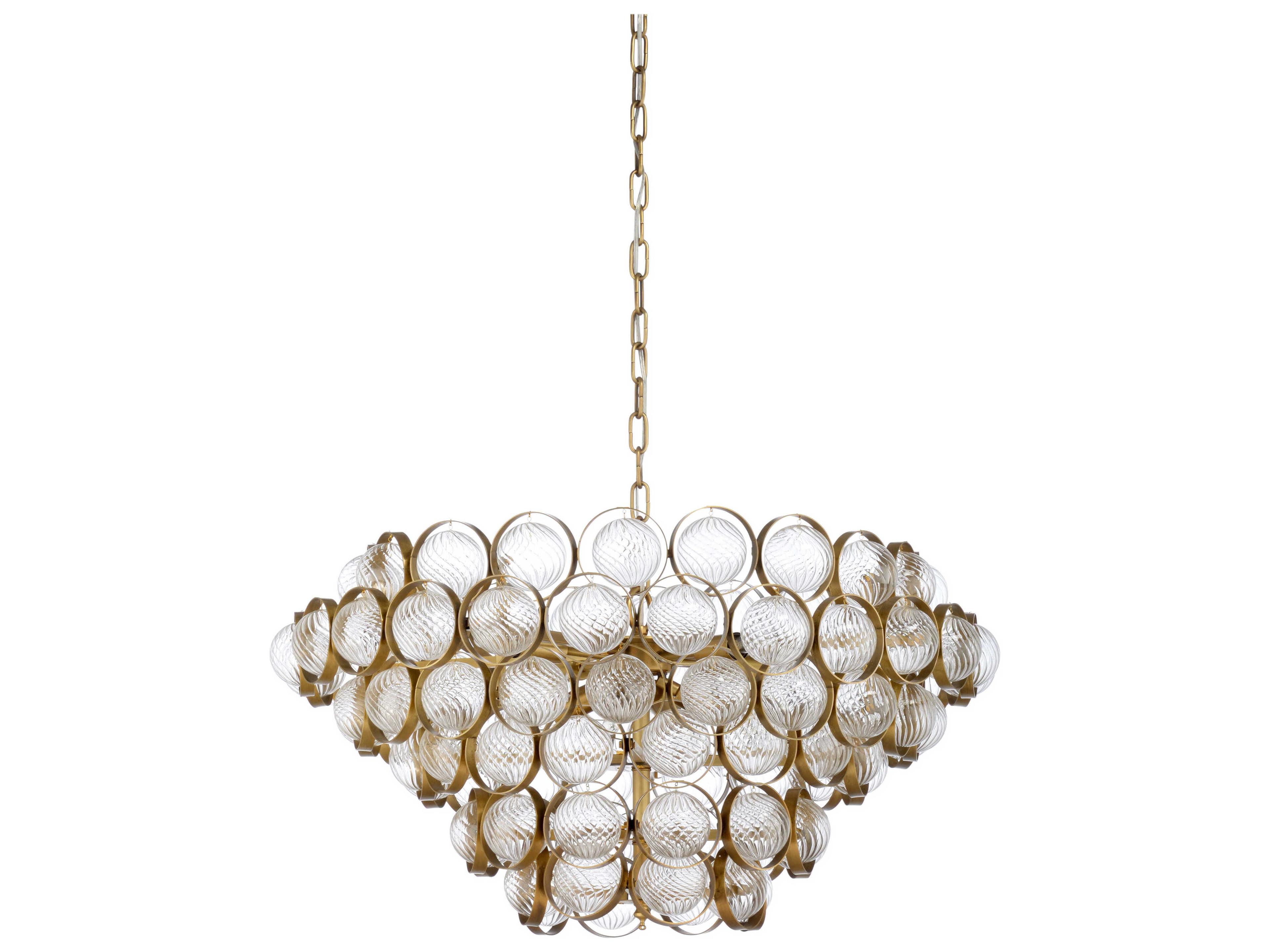 Chelsea House Gold Brass Glass Candelabra Chandelier