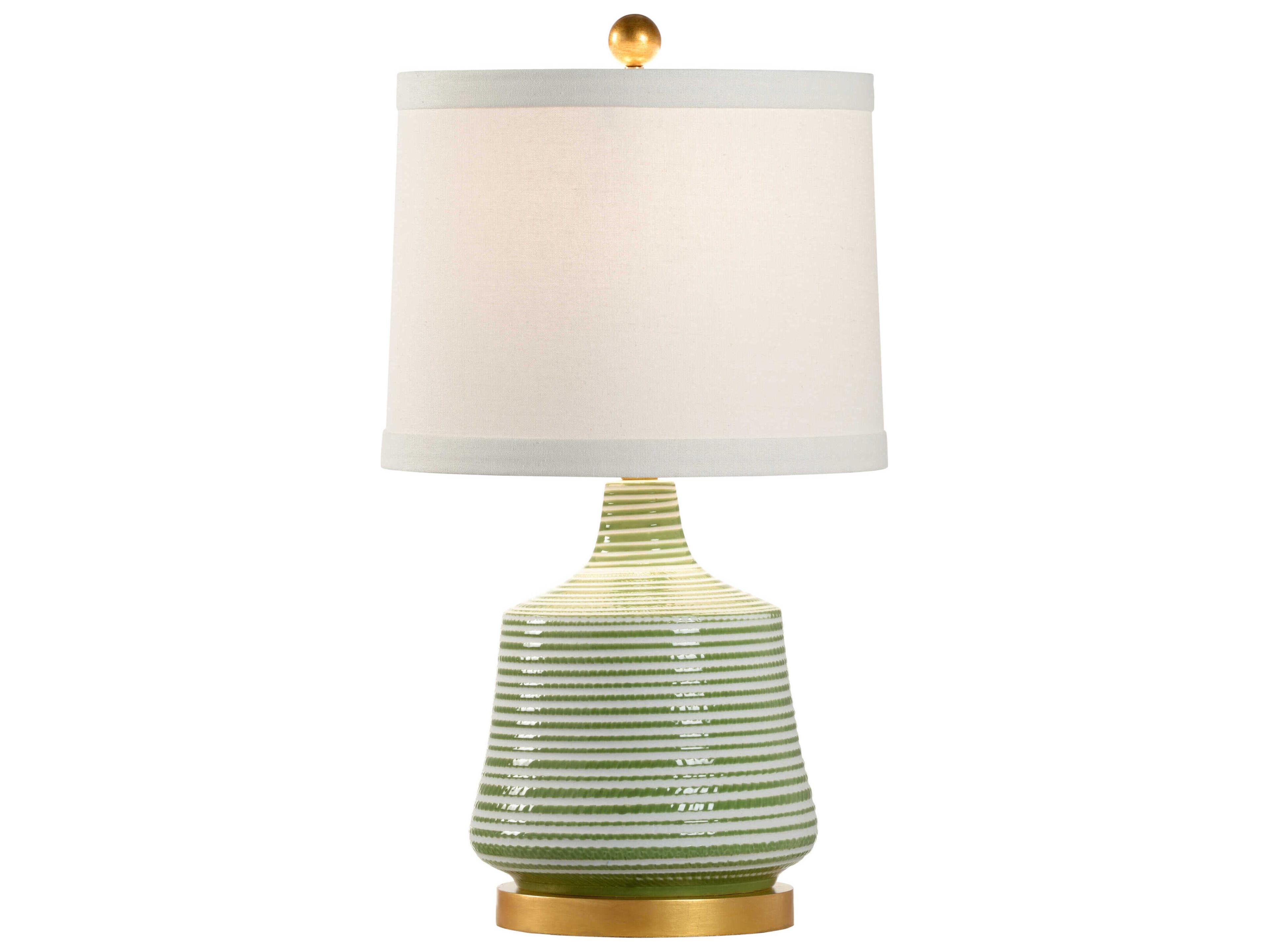 Chelsea House Beehive Green White Table Lamp -