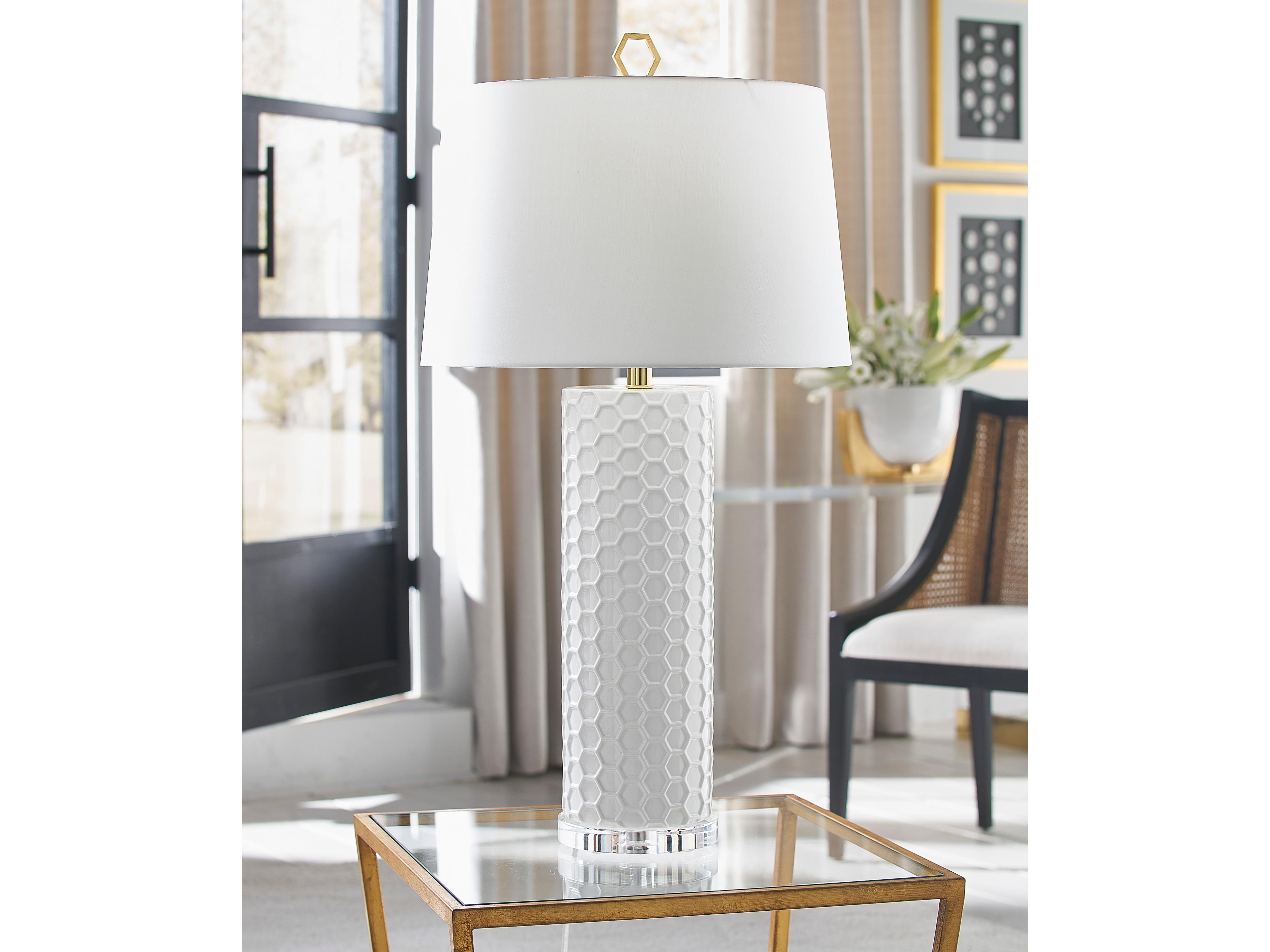 Chelsea House Shayla Copas April Honeycomb Table Lamp - White