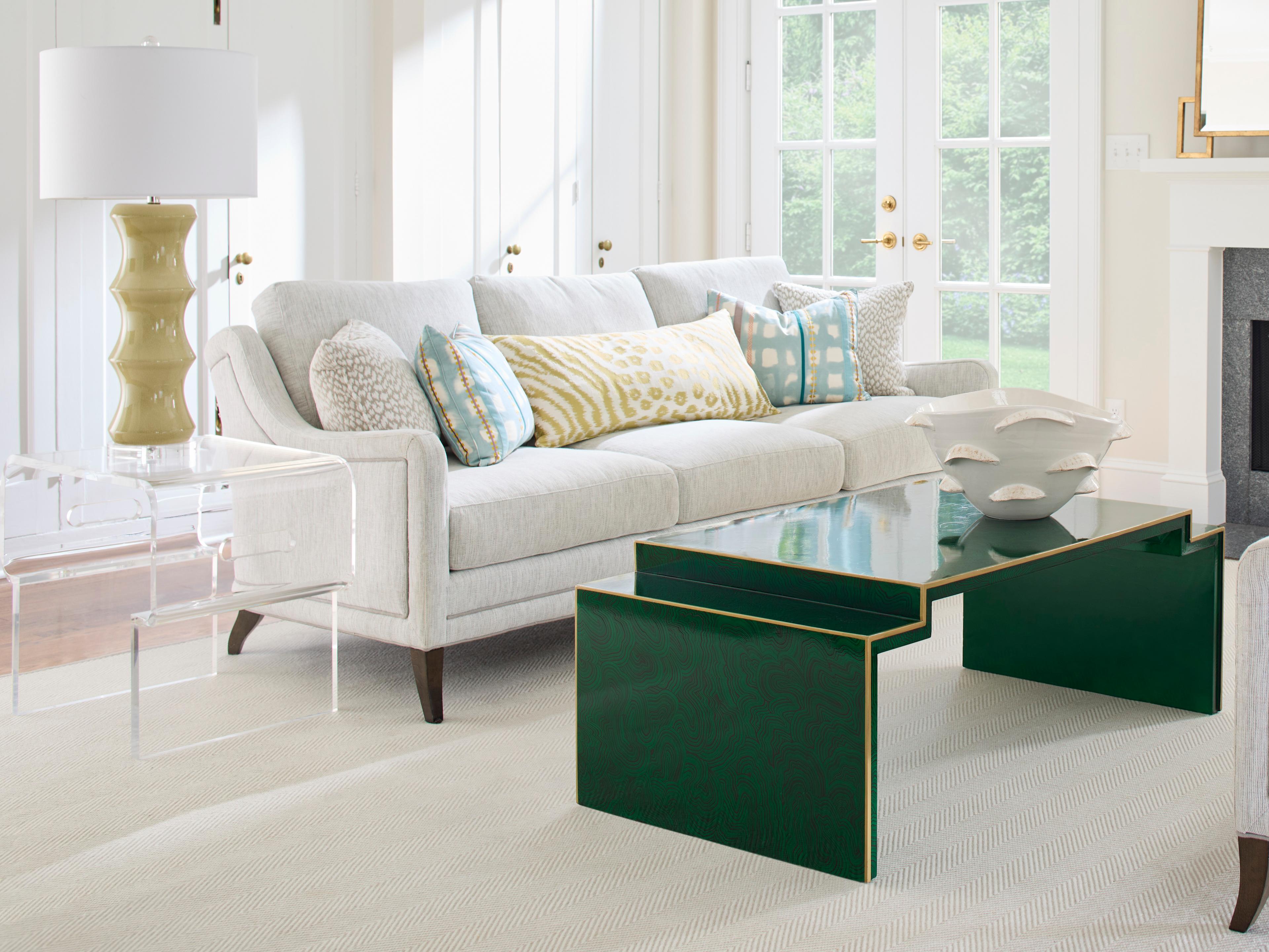 Chelsea House Jamie Merida Shelbourne Moss Crackle Glaze Yellow Table Lamp -