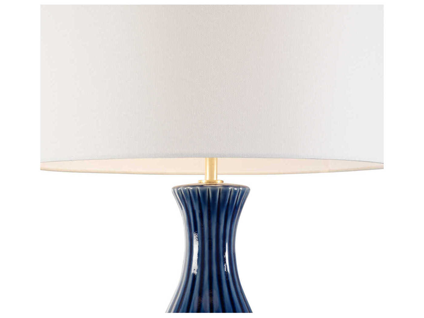 Chelsea House Bill Cain Augusta Blue Gold Off White Linen Buffet Lamp