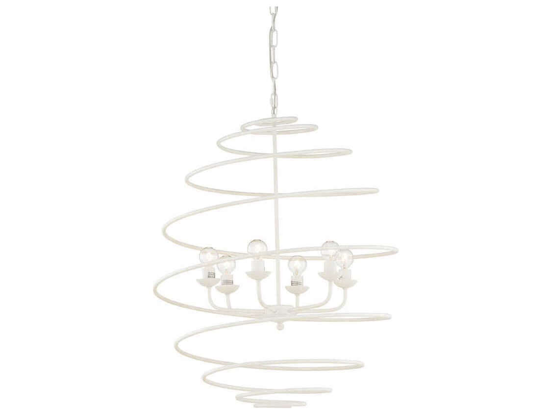 Chelsea House Spyra 6-Light Matte White Chandelier