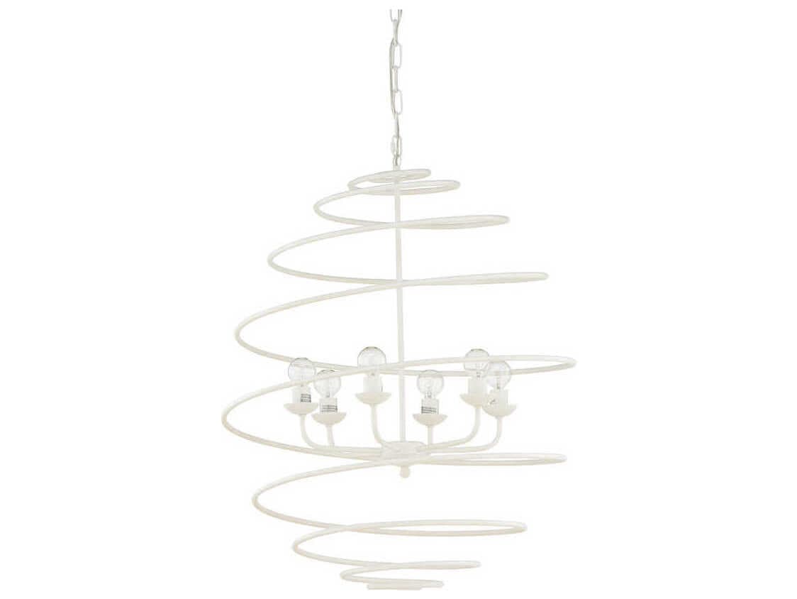 Chelsea House Spyra 6-Light Matte White Chandelier