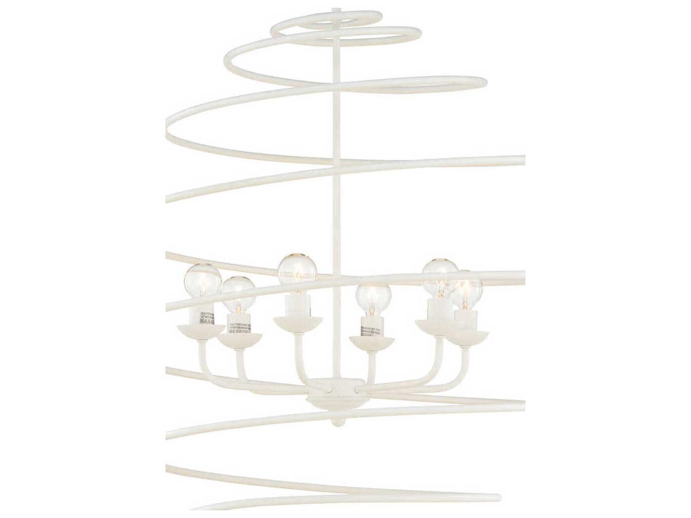 Chelsea House Spyra 6-Light Matte White Chandelier