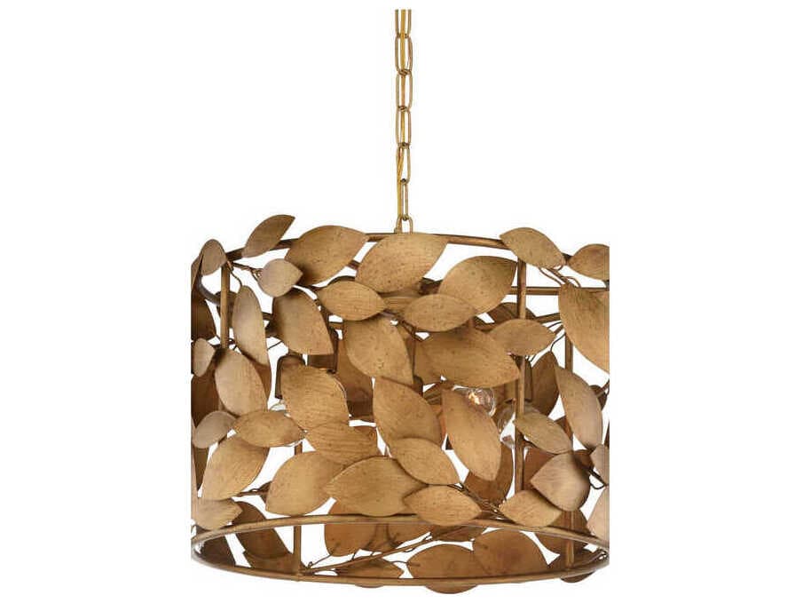 Chelsea House Ficus 5-Light Antique Gold Chandelier
