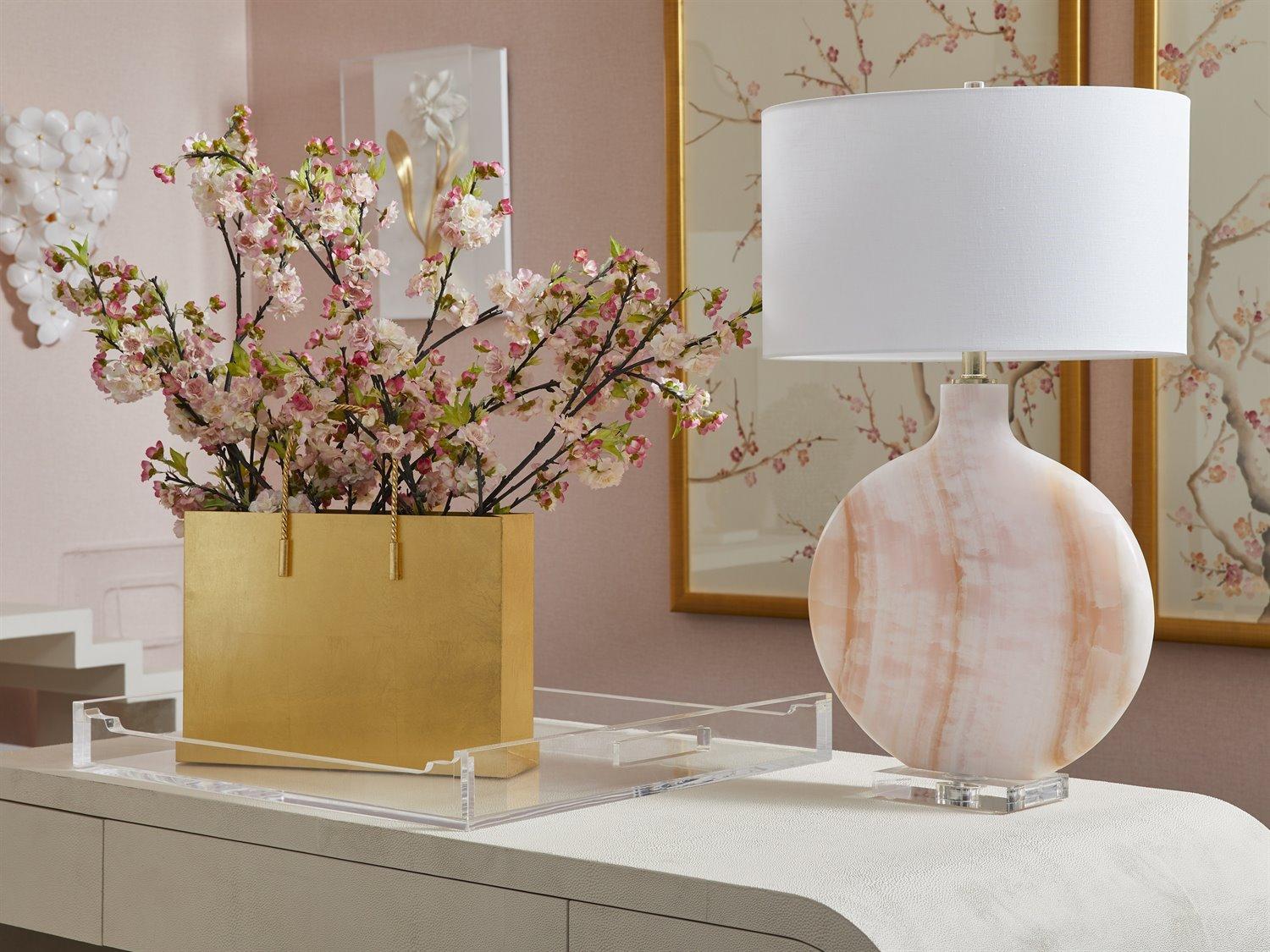 Chelsea House Shayla Copas Pink White Cream Buffet Lamp