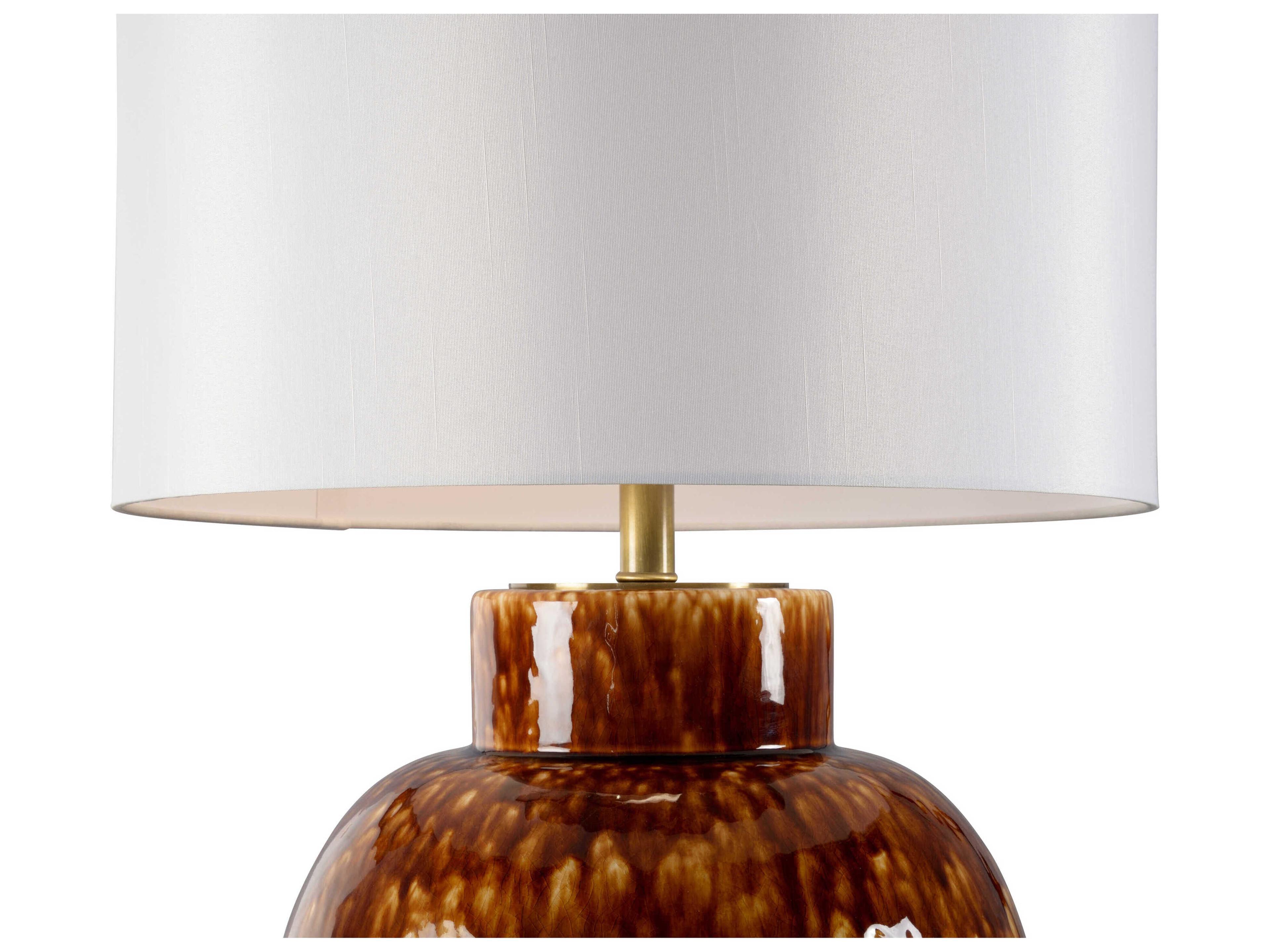 Chelsea House Jennifer Mottled Brown Off White Linen Table Lamp