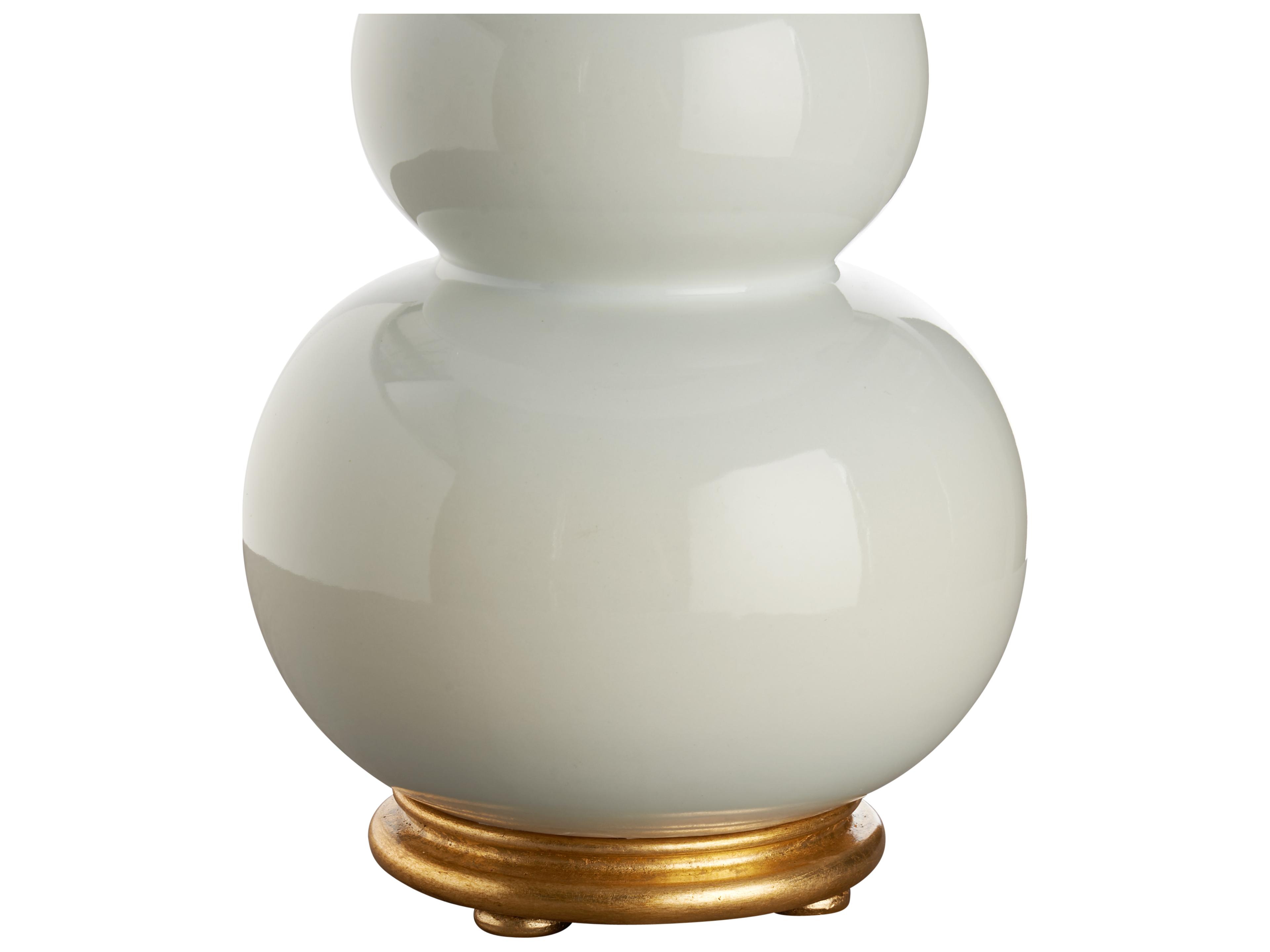 Chelsea House Jamie Merida Iceberg Glaze Gold Leaf White Table Lamp